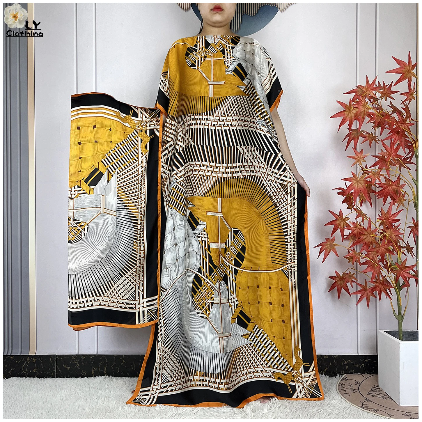 2025 New Style Fashion African Women Clothing Dashiki silk Abaya Free Size Loose Dubai Print Design With Scarf Summer Long Dress
2025 New Style Fashion African Women Clothing Dashiki silk Abaya Free Size Loose Dubai Print Design With Scarf Summer Long Dress