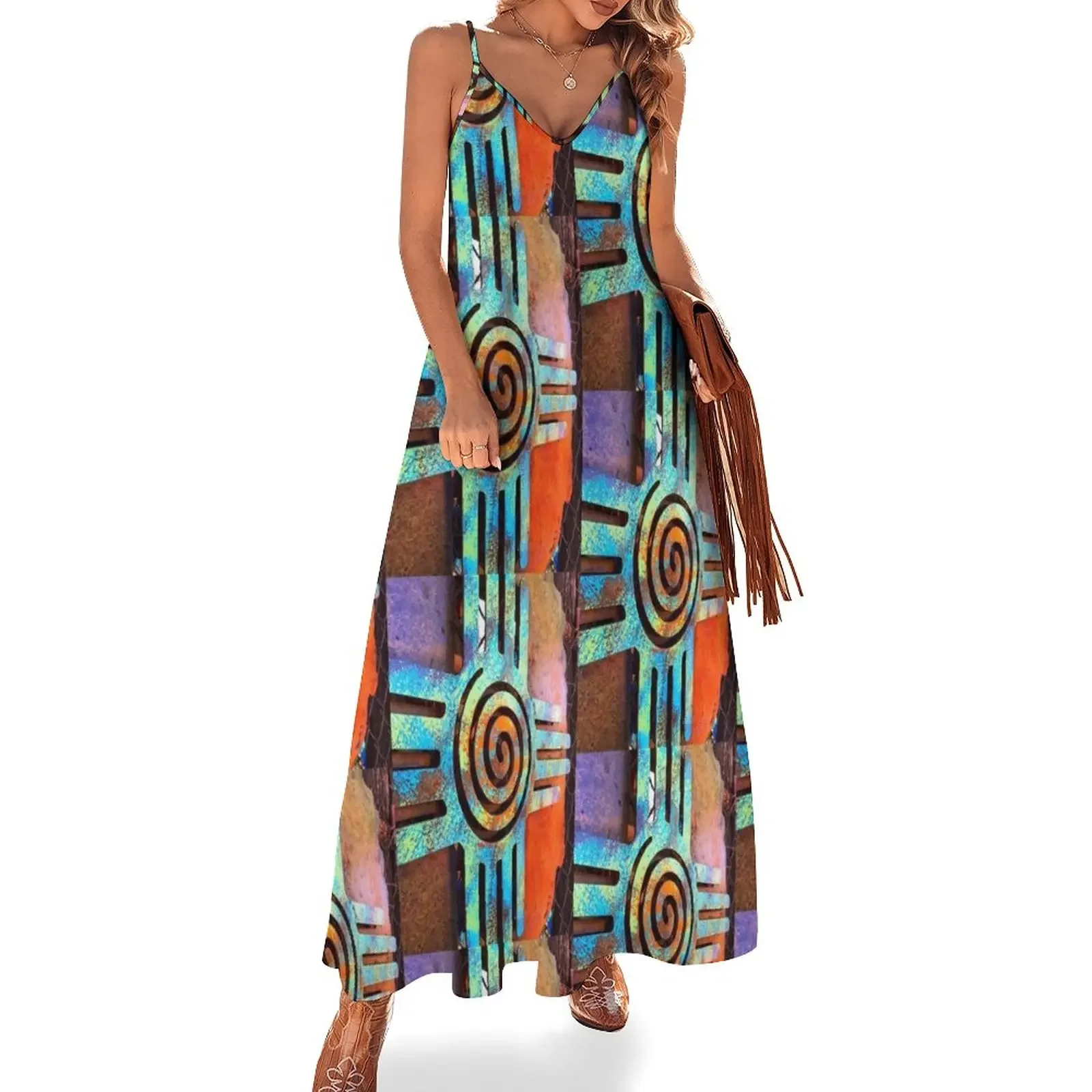 Zia Sun with Sacred Spiral Sleeveless Dress dress for women Women's evening dress Long
Zia Sun with Sacred Spiral Sleeveless Dress dress for women Women's evening dress Long