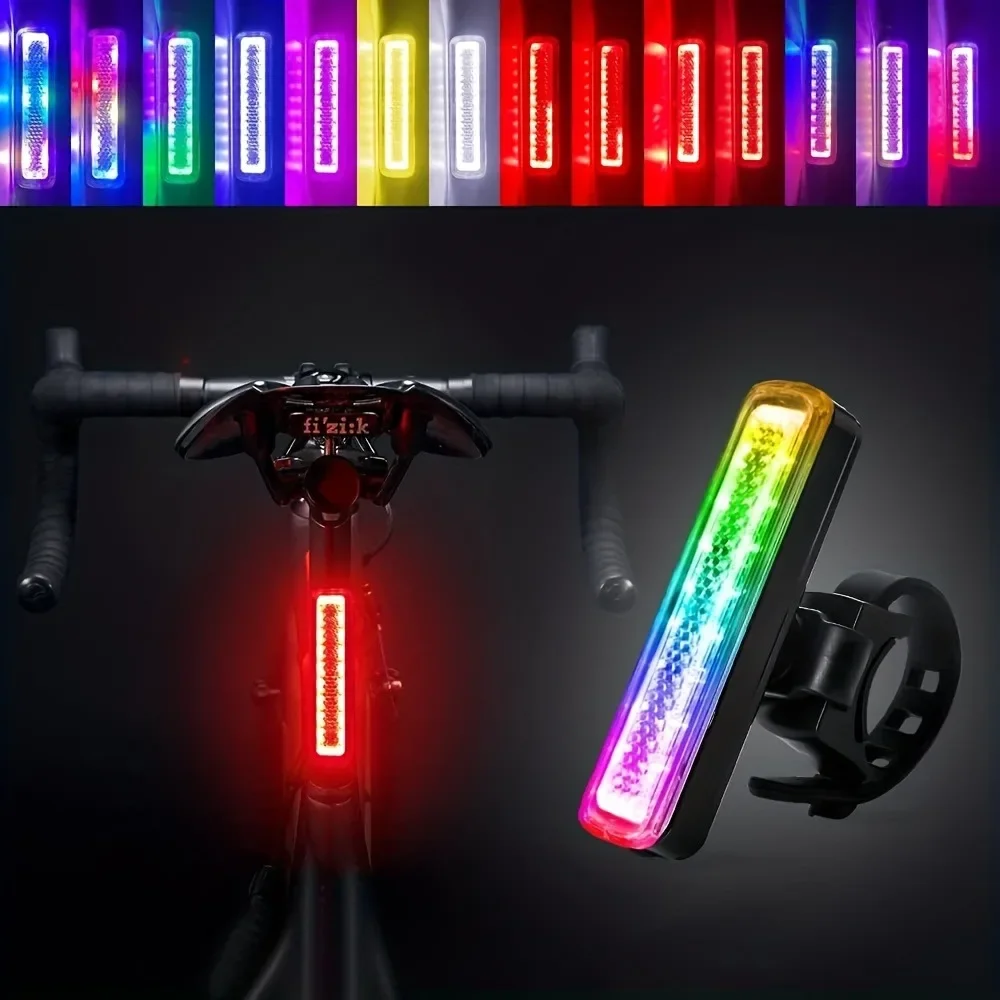 Bicycle Tail Light Skateboard 14 Modes 7 Colors, Rechargeable Cycling Accessory, Bicycle Rear Tail Light, Rainbow Color
Bicycle Tail Light Skateboard 14 Modes 7 Colors, Rechargeable Cycling Accessory, Bicycle Rear Tail Light, Rainbow Color