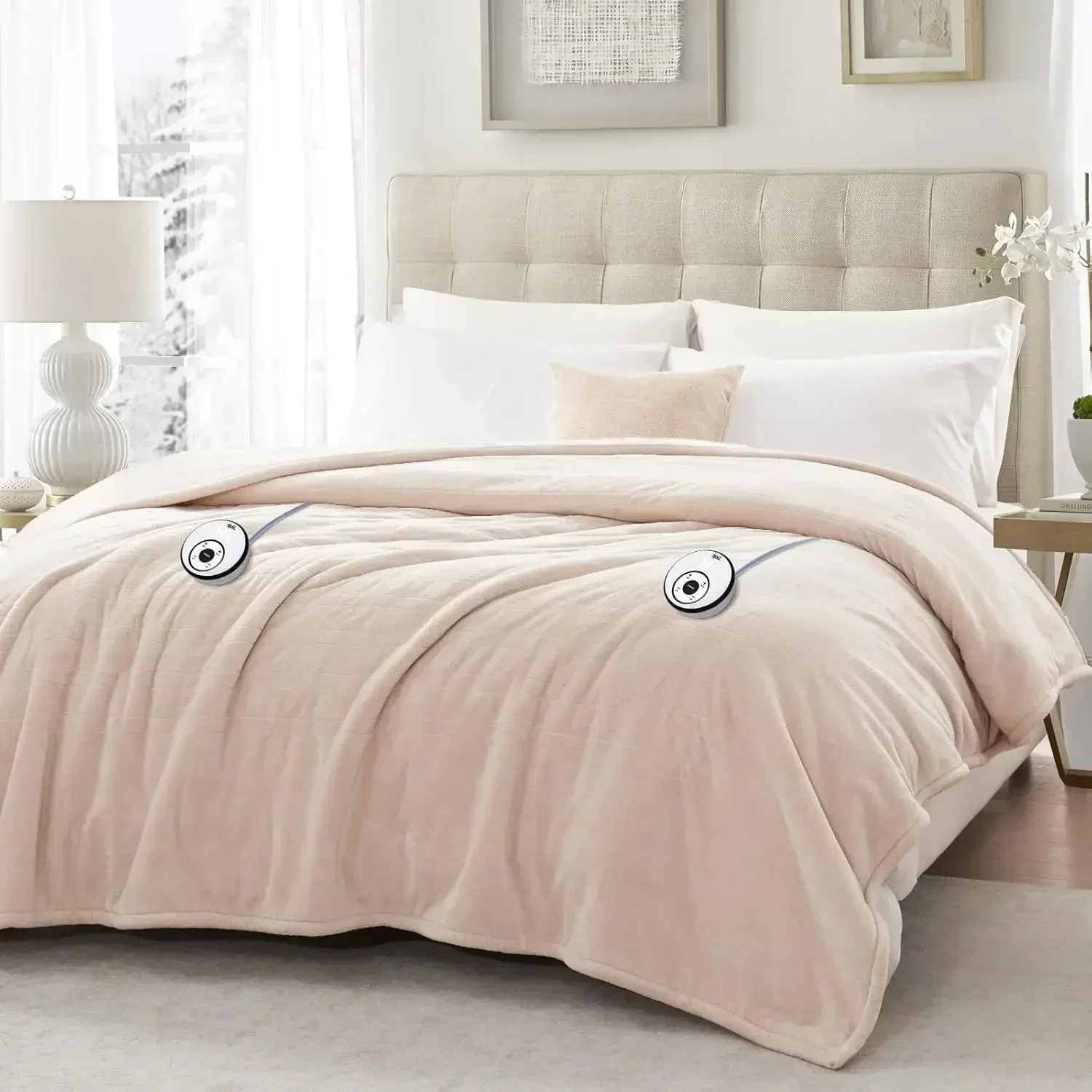 Electric Blanket King Size 100"x90", Soft Double Flannel Heated Blanket with 10 Heat Levels & 1-12 Hours Auto Shut Off, Machine
Electric Blanket King Size 100"x90", Soft Double Flannel Heated Blanket with 10 Heat Levels & 1-12 Hours Auto Shut Off, Machine