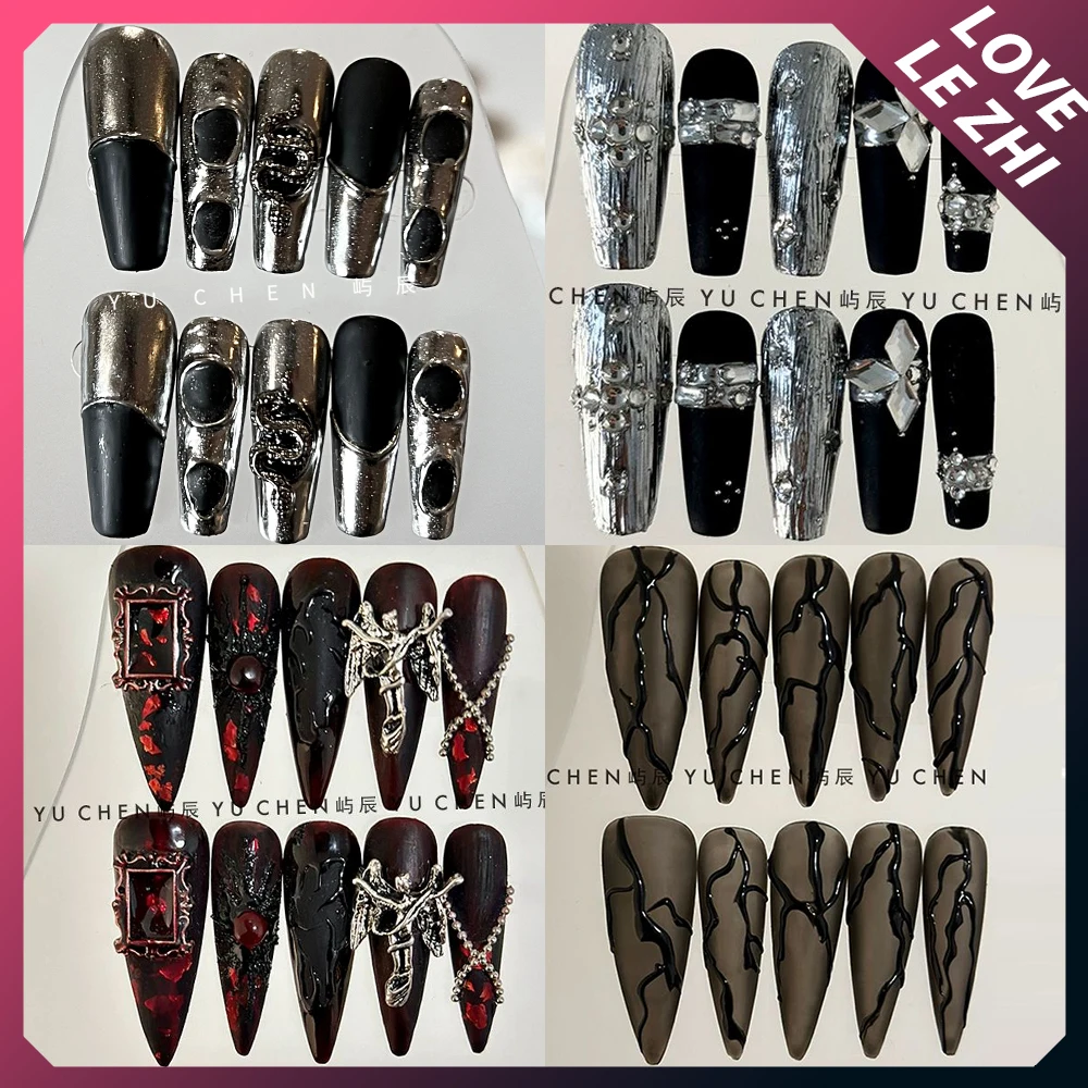 Handmade Gothic Fake Nails Dark Punk Butterfly Full Stiletto Long Pointed Shape Fake Nails Cover Women Almond Press On Nails
Handmade Gothic Fake Nails Dark Punk Butterfly Full Stiletto Long Pointed Shape Fake Nails Cover Women Almond Press On Nails