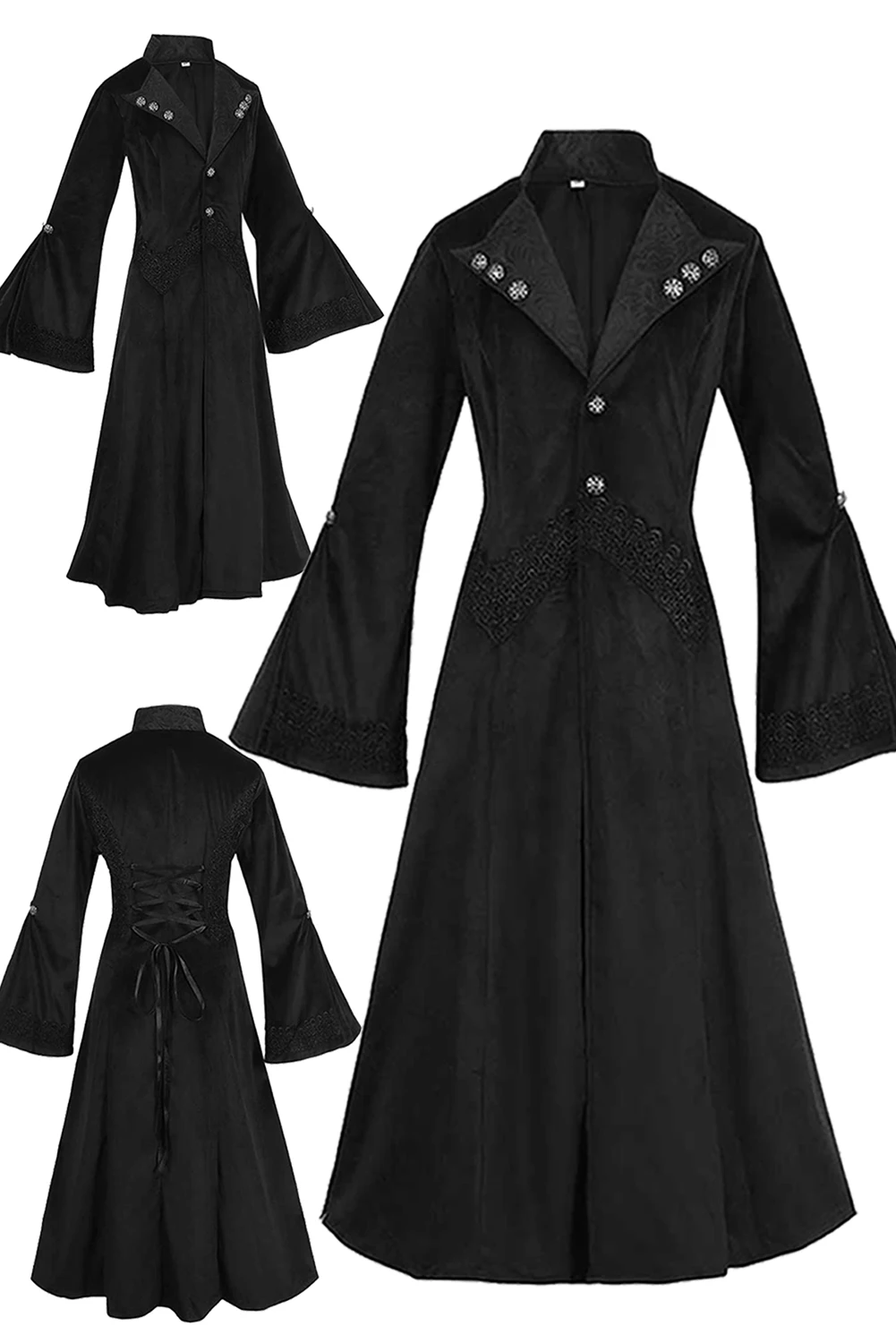 Gothic Lady Cosplay Role Play Black Coat Stand Collar Windbreaker Adult Women Outfits Fantasy Fancy Dress Up Party Clothes
Gothic Lady Cosplay Role Play Black Coat Stand Collar Windbreaker Adult Women Outfits Fantasy Fancy Dress Up Party Clothes