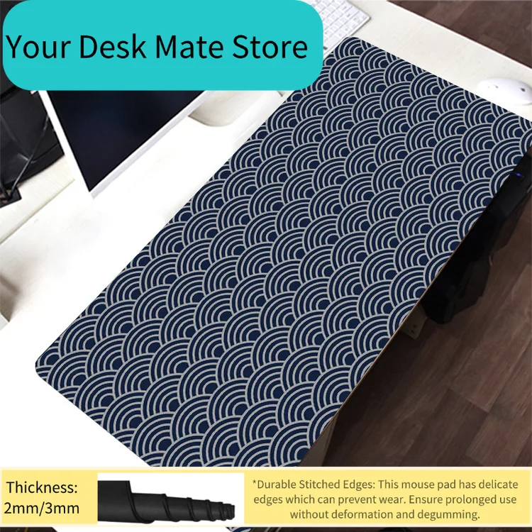 Navy Blue Seigaiha Large Mouse Pad Minimalist Japanese Pattern Desk Mat for Home Office & Gaming Computer Keyboard Desk Mats
Navy Blue Seigaiha Large Mouse Pad Minimalist Japanese Pattern Desk Mat for Home Office & Gaming Computer Keyboard Desk Mats