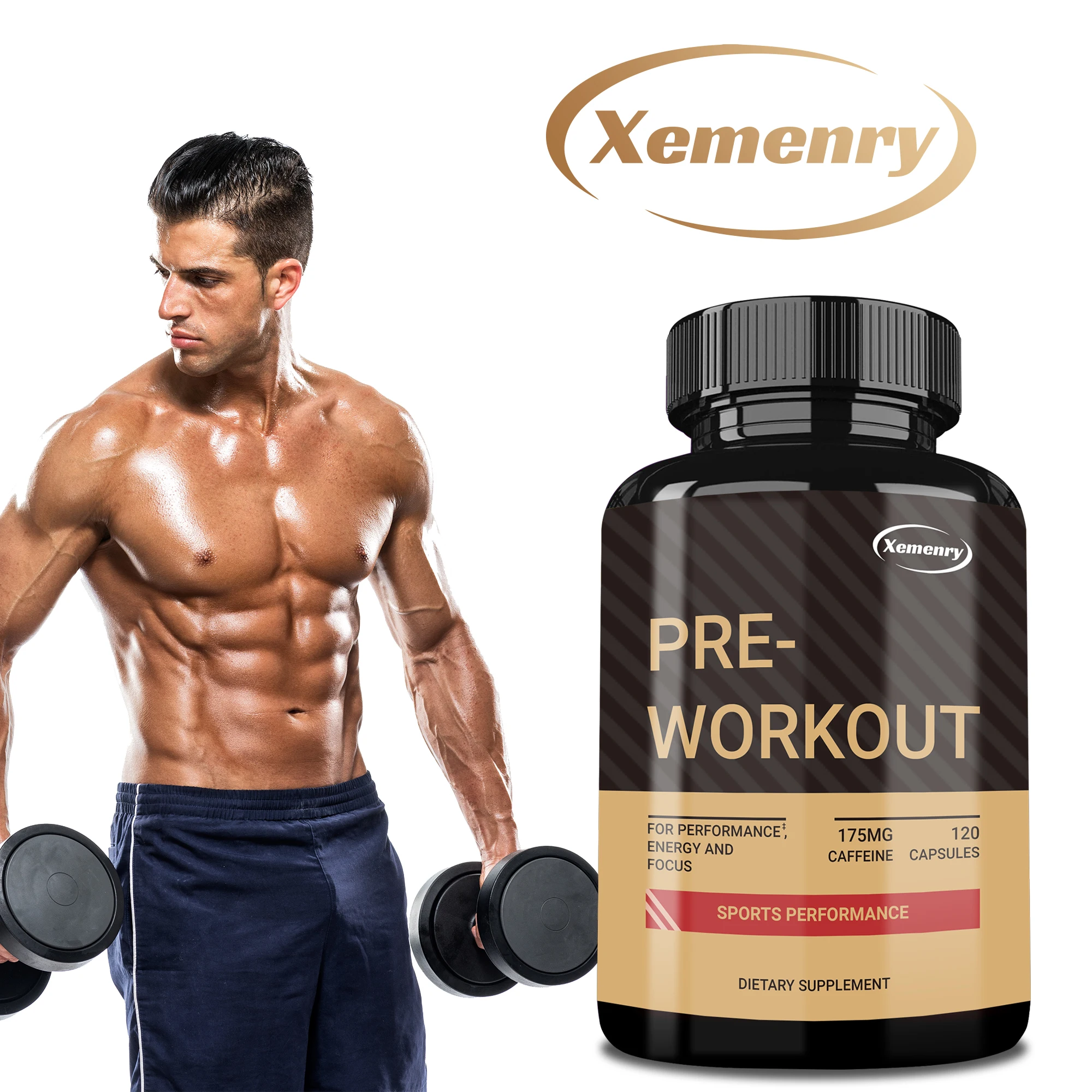 Pre-Workout Supplement - with Creatine Monohydrate - Replenish Energy, Build Muscle, Improve Athletic Performance - 120 Capsules
Pre-Workout Supplement - with Creatine Monohydrate - Replenish Energy, Build Muscle, Improve Athletic Performance - 120 Capsules
