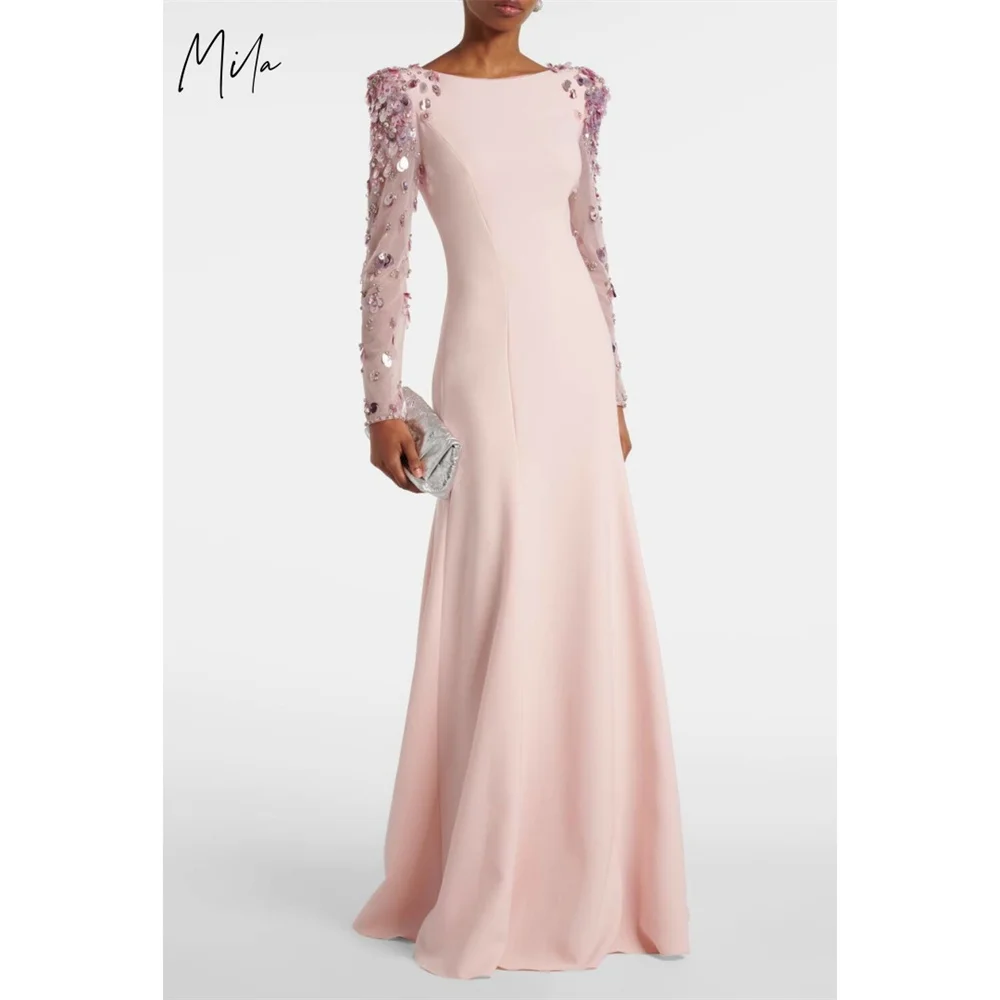 Mila Pink Mermaid Wedding Party Dress Customized O-Neck Long Sleeve Evening Dresses Back Zip Floor-Length vestidos de fiesta
Mila Pink Mermaid Wedding Party Dress Customized O-Neck Long Sleeve Evening Dresses Back Zip Floor-Length vestidos de fiesta