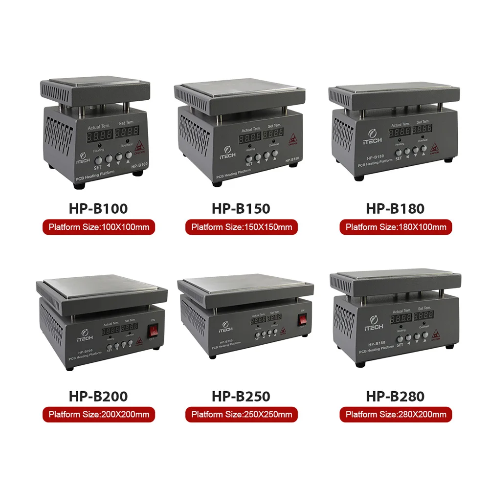 HP-B200/250/280 Aluminum Alloy Heating Plate Precision Temperature Control Fast Heating Distribution for Lab Electronics Repair
HP-B200/250/280 Aluminum Alloy Heating Plate Precision Temperature Control Fast Heating Distribution for Lab Electronics Repair