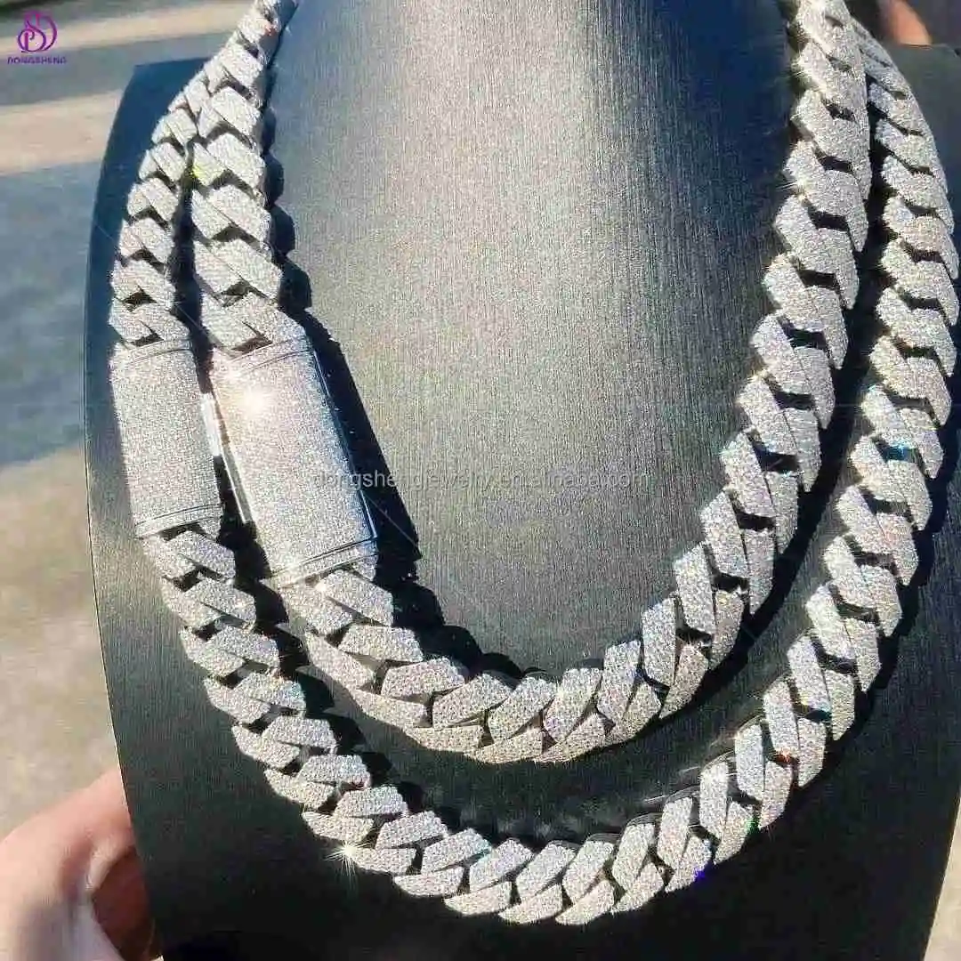 Ювелирные изделия Dongsheng Iced Out VVS Муассанит с бриллиантами, кубинская цепочка, модная мужская цепочка из серебра 925 пробы, ожерелье 14 мм, 15 мм, 16 мм
Ювелирные изделия Dongsheng Iced Out VVS Муассанит с бриллиантами, кубинская цепочка, модная мужская цепочка из серебра 925 пробы, ожерелье 14 мм, 15 мм, 16 мм