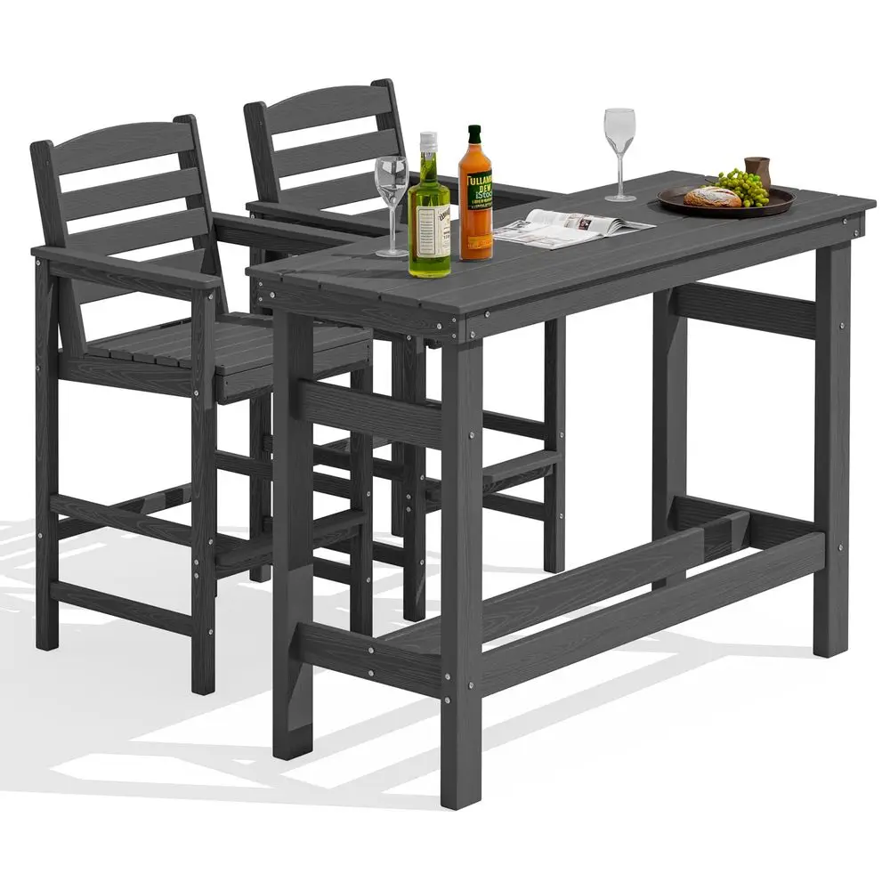 Outdoor Bar Set 2 Adirondack Bar Chairs amp Bar Height Table with 1.6 Umbrella Hole, AllWeather HDPE Patio Furniture for Poolsi
Outdoor Bar Set 2 Adirondack Bar Chairs amp Bar Height Table with 1.6 Umbrella Hole, AllWeather HDPE Patio Furniture for Poolsi