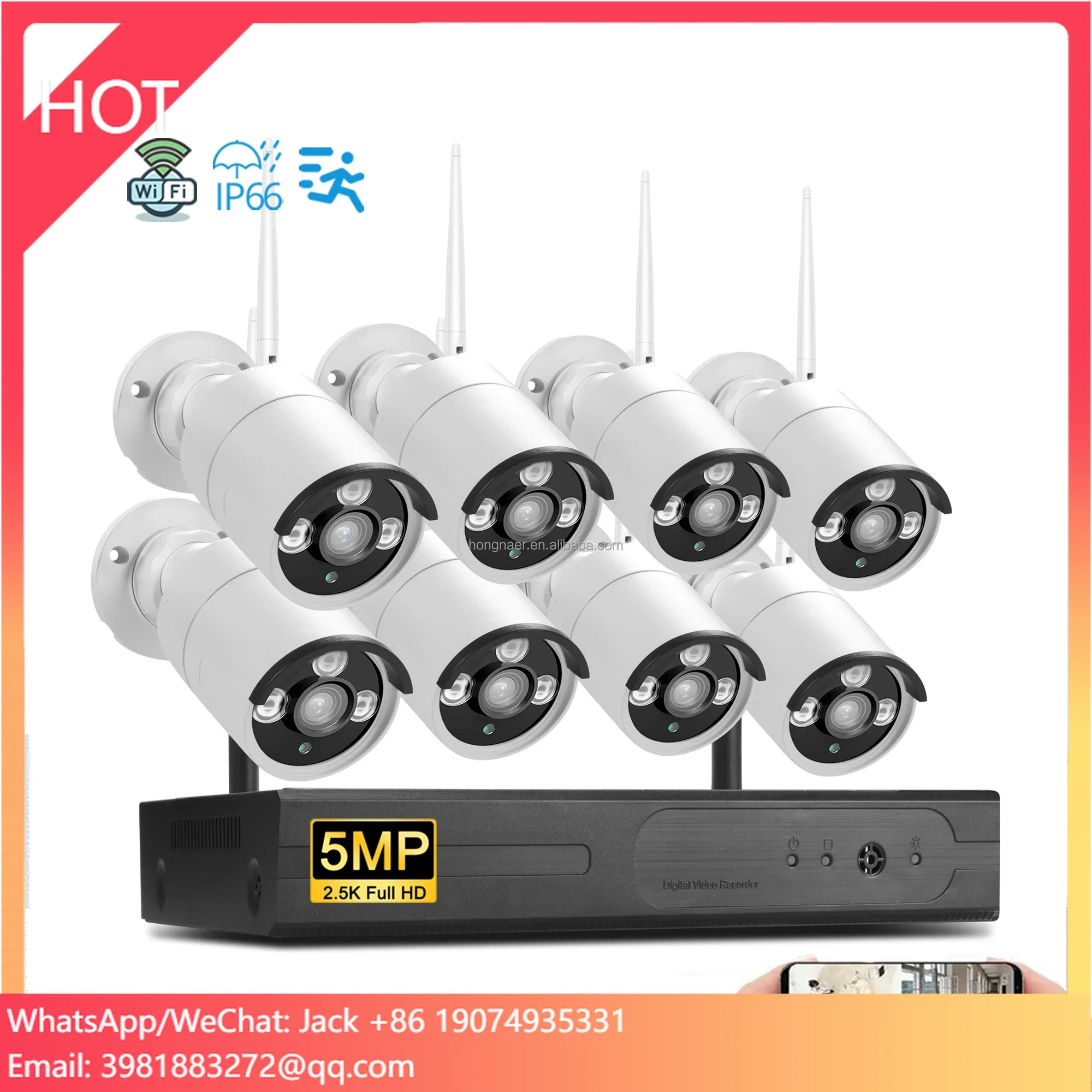 Hongnaer Outdoor 5MP 8 Channel Video Home IP Security NVR CCTV Camera Set Kit Eseecloud System WiFi Wireless Surveillance System
Hongnaer Outdoor 5MP 8 Channel Video Home IP Security NVR CCTV Camera Set Kit Eseecloud System WiFi Wireless Surveillance System