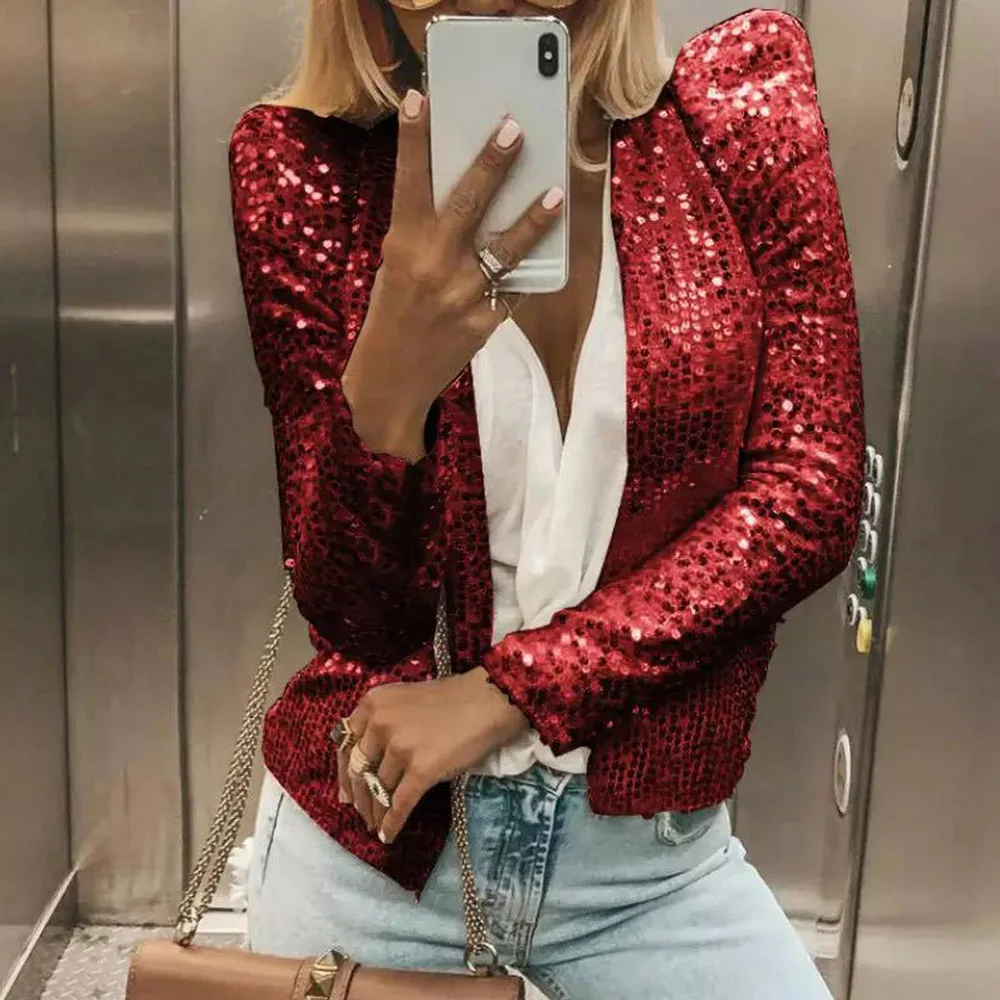 Casual Female Jacket Coat Long Sleeve Open Front Women's Open Front Lightweight Coat Outerwear
Casual Female Jacket Coat Long Sleeve Open Front Women's Open Front Lightweight Coat Outerwear