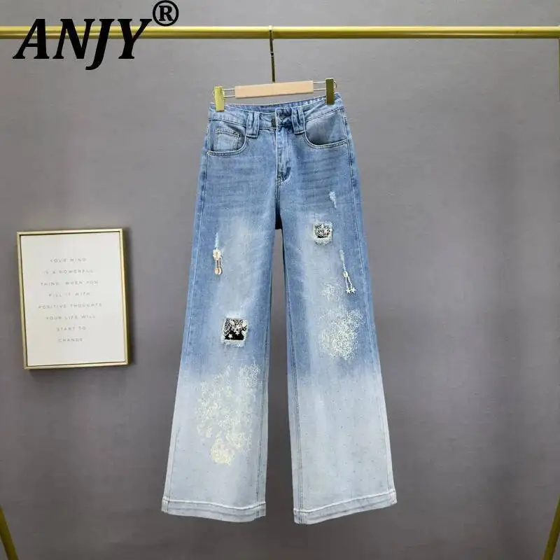 ANJY Spring Autumn New Women Tide Fashion Ripped Diamonds Patch Print Ins Jeans Washed Vintage Loose Wide Leg Denim Pants A23819
ANJY Spring Autumn New Women Tide Fashion Ripped Diamonds Patch Print Ins Jeans Washed Vintage Loose Wide Leg Denim Pants A23819