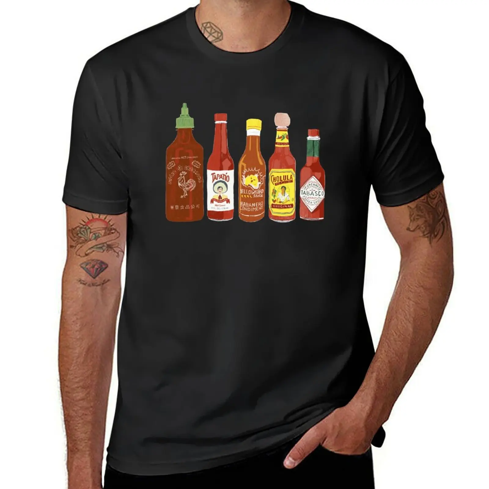 Spicy! Check out these hot sauces on tomato red background T-Shirt luxury t-shirt Luxury man oversizeds plain black t shirts men
Spicy! Check out these hot sauces on tomato red background T-Shirt luxury t-shirt Luxury man oversizeds plain black t shirts men