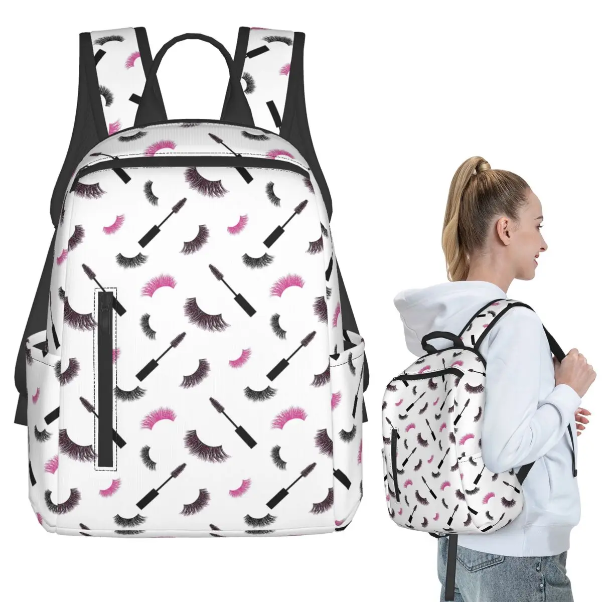 Lashes And Mascara With Pink Glitter Pattern Backpack Student BookBag Kids School Bag Computer Shoulder Bags Men Women
Lashes And Mascara With Pink Glitter Pattern Backpack Student BookBag Kids School Bag Computer Shoulder Bags Men Women