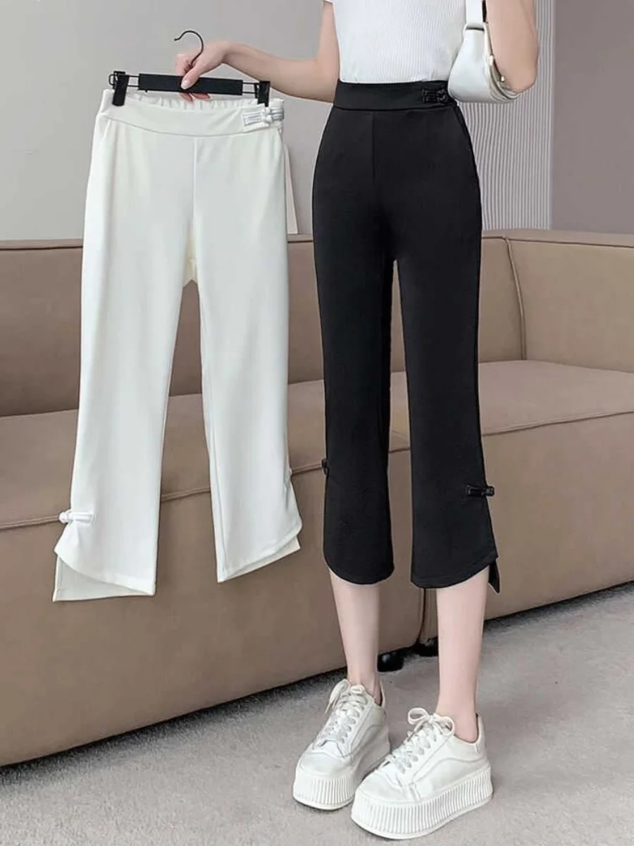 Брюки-палаццо с высокой талией для похудения, летние, тонкие, укороченные, повседневные, прямого кроя, спортивные, свободные, в китайском стиле
Брюки-палаццо с высокой талией для похудения, летние, тонкие, укороченные, повседневные, прямого кроя, спортивные, свободные, в китайском стиле