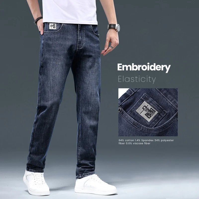 2025 Autumn New Men's Stretch Jeans Fashion Embroidered Straight Casual Business Pants Male Comfortable Denim Trousers
2025 Autumn New Men's Stretch Jeans Fashion Embroidered Straight Casual Business Pants Male Comfortable Denim Trousers