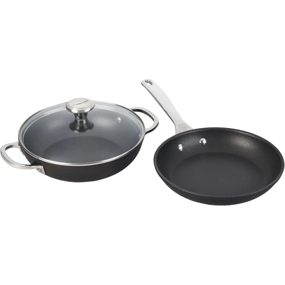 3-Piece Nonstick Cookware Set: 9.5 Fry Pan & 2.5 Qt. Braiser with Glass Lid
3-Piece Nonstick Cookware Set: 9.5 Fry Pan & 2.5 Qt. Braiser with Glass Lid