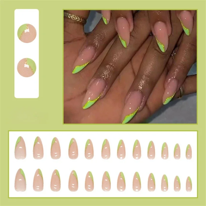 24Pcs/Set Teardrop Tip Fake Nails Art French Full Cover Fluorescent Green Wearing False Nails Artificial Removable Press on Nail
24Pcs/Set Teardrop Tip Fake Nails Art French Full Cover Fluorescent Green Wearing False Nails Artificial Removable Press on Nail
