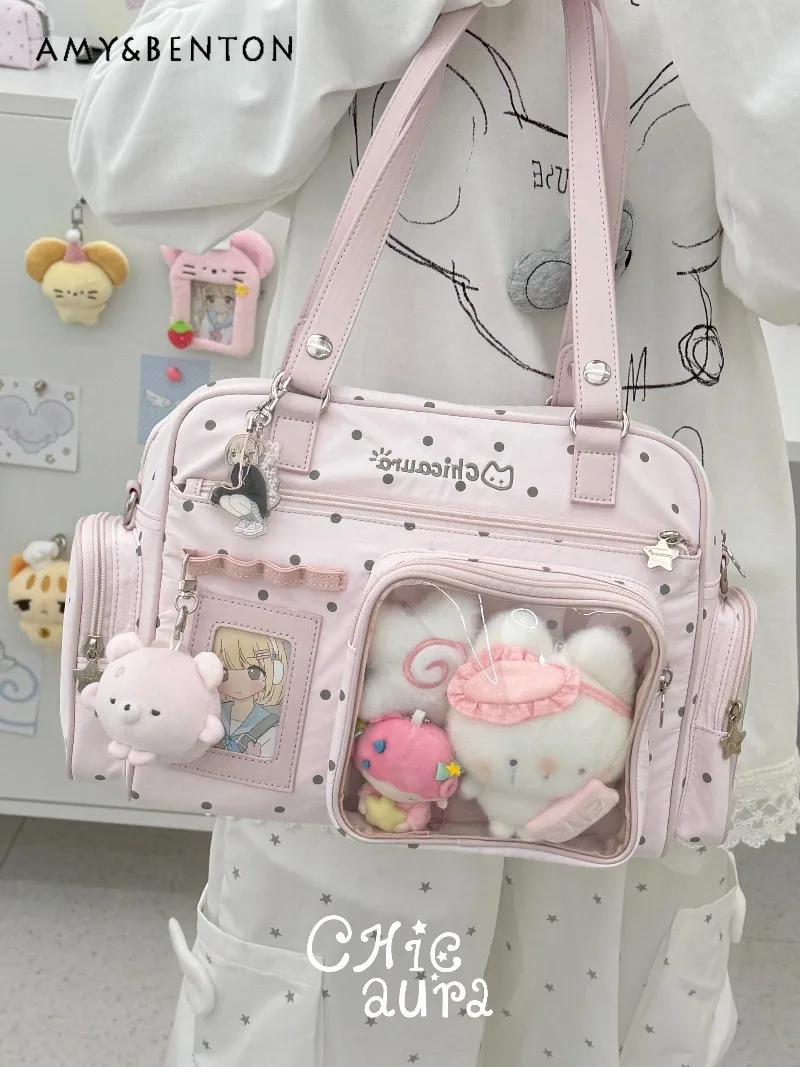 Two-dimensional Girl Gothic Pain Bag Polka Dot Printing Large-capacity Versatile Fashion Shoulder Bag Messenger Bag for Women
Two-dimensional Girl Gothic Pain Bag Polka Dot Printing Large-capacity Versatile Fashion Shoulder Bag Messenger Bag for Women