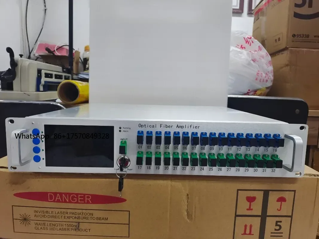 High Power 16-Port EDFA - 1550nm WDM, 21dBm, Touch Screen, Key Control & Web Management
High Power 16-Port EDFA - 1550nm WDM, 21dBm, Touch Screen, Key Control & Web Management