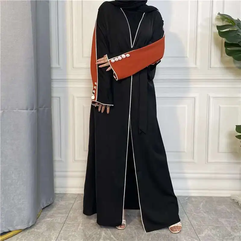 Fashionable Two-color Patch Button Mulism Abaya Cardigan 1892 Muslim Long Dress Robe Abaya Ramadan Dubai Luxury Islam Elegant
Fashionable Two-color Patch Button Mulism Abaya Cardigan 1892 Muslim Long Dress Robe Abaya Ramadan Dubai Luxury Islam Elegant