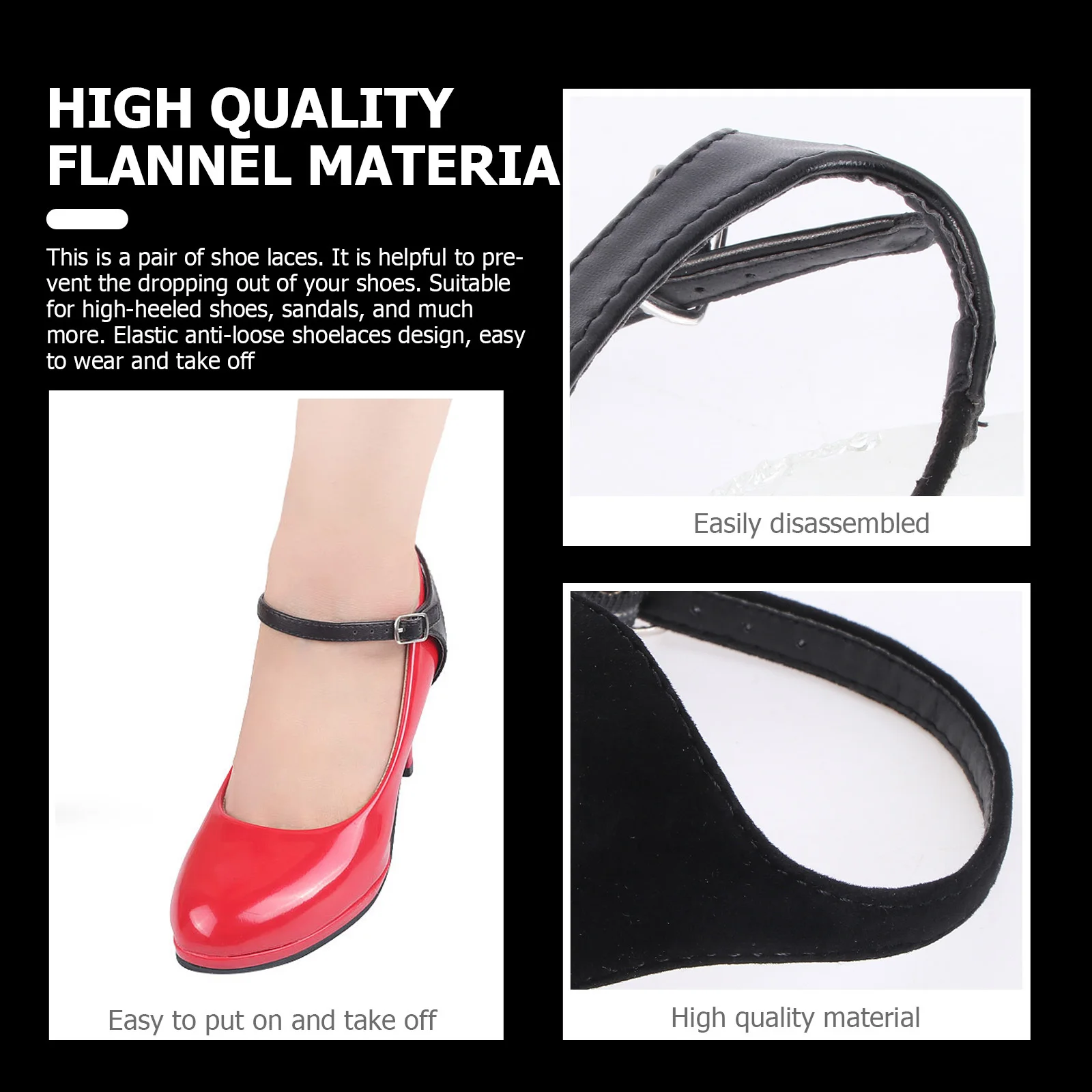 3 пары съемных эластичных ремешков для обуви, противоскользящие туфли на высоком каблуке, аксессуары для обуви, черные съемные ремни для обуви
3 пары съемных эластичных ремешков для обуви, противоскользящие туфли на высоком каблуке, аксессуары для обуви, черные съемные ремни для обуви
