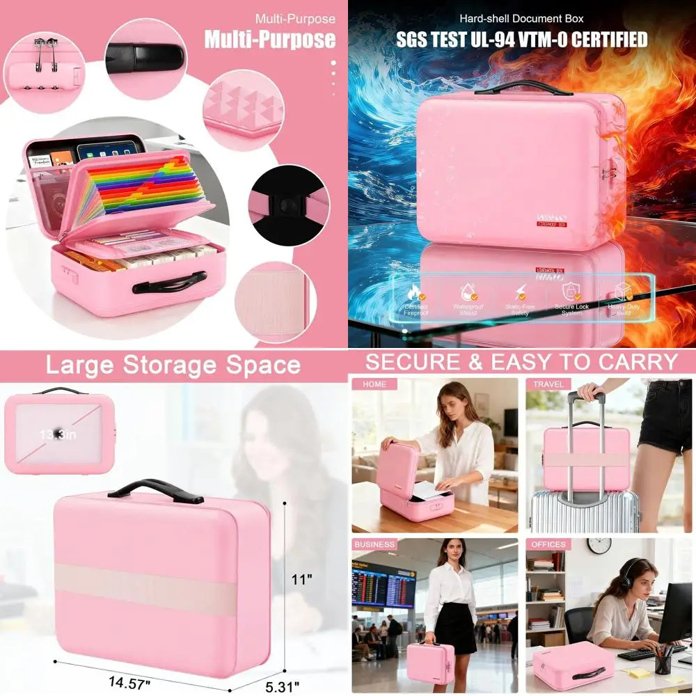 Портативный водонепроницаемый и запираемый на замок футляр для документов для дома или офиса, идеально подходит для организации хранения бумаг и подарков для мужчин и женщин (розовый)
Портативный водонепроницаемый и запираемый на замок футляр для документов для дома или офиса, идеально подходит для организации хранения бумаг и подарков для мужчин и женщин (розовый)