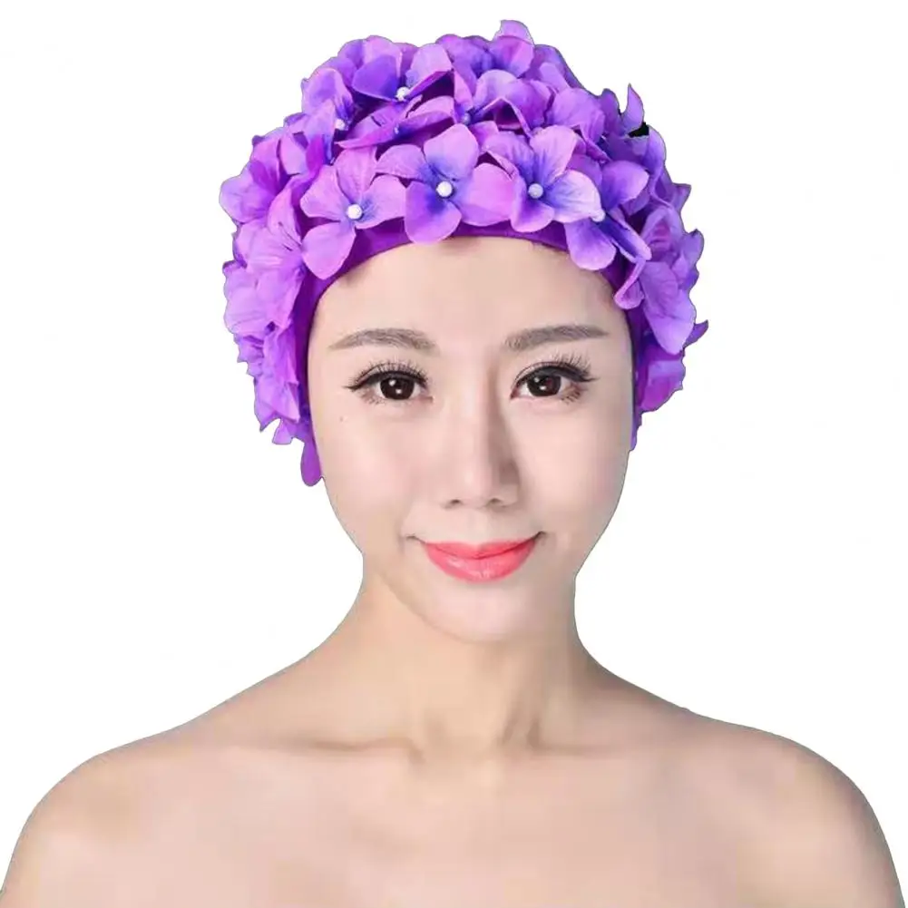 Beach Swimming Hat Flower Decor Soft Breathable Ear Elastic Underwater Activity Women Diving Hat Headwear
Beach Swimming Hat Flower Decor Soft Breathable Ear Elastic Underwater Activity Women Diving Hat Headwear