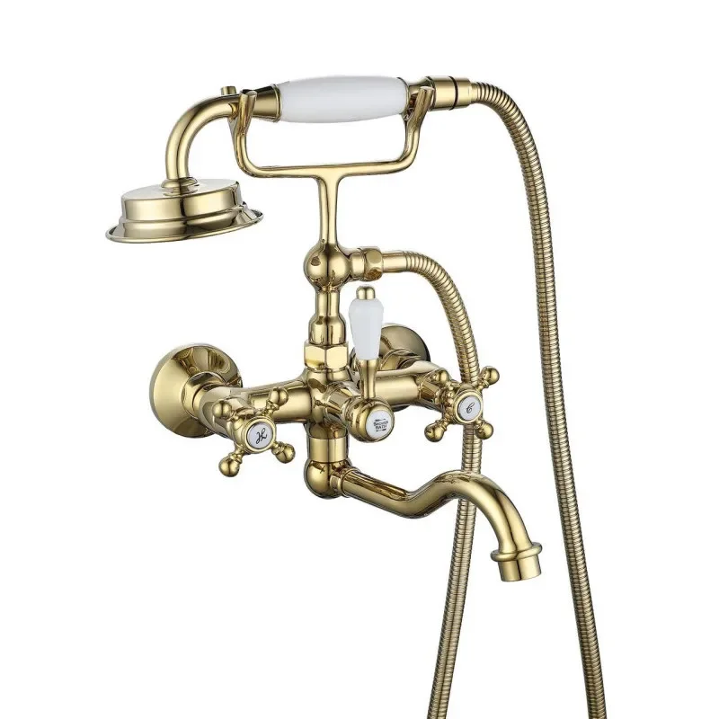 Bathroom Bathtub Faucet Set Wall Mounted Brush Gold Classical Brass Shower Faucet Set Chrome Gold High Quality American Style
Bathroom Bathtub Faucet Set Wall Mounted Brush Gold Classical Brass Shower Faucet Set Chrome Gold High Quality American Style