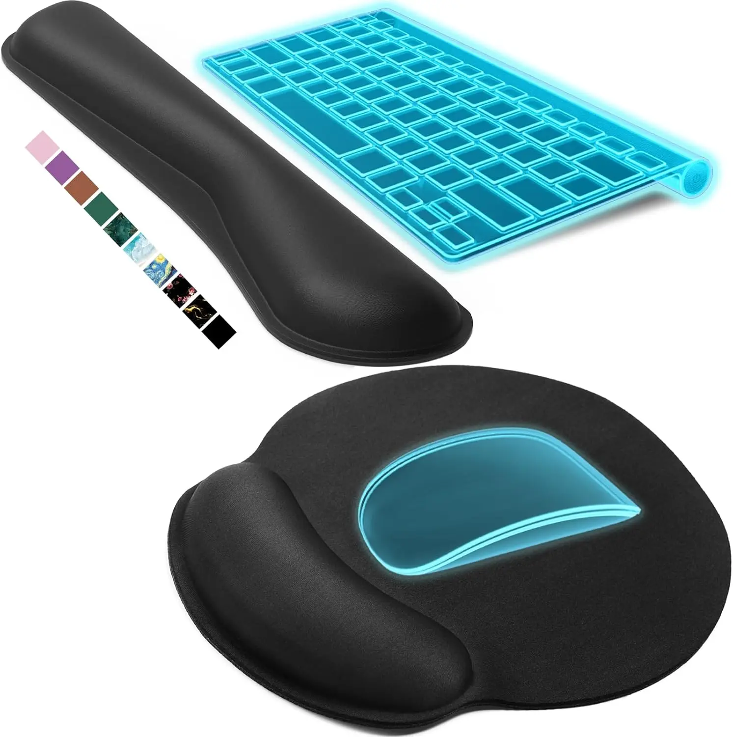 Ergonomic Keyboard Wrist Rest and Mouse Pad Set, Memory Foam Support for Typing, Gaming, Office, Home Use, Black
Ergonomic Keyboard Wrist Rest and Mouse Pad Set, Memory Foam Support for Typing, Gaming, Office, Home Use, Black
