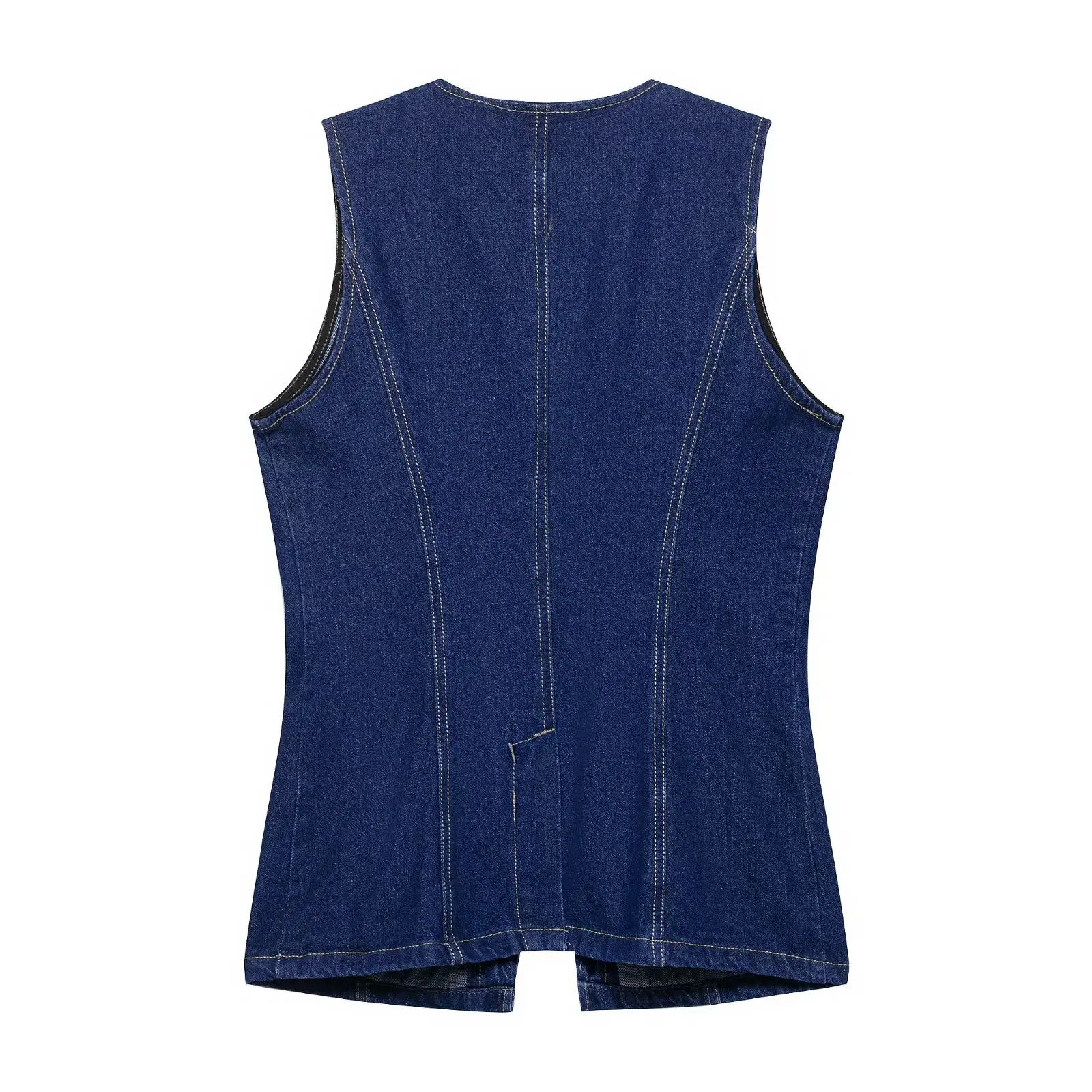 Faionable Denim Vest Top with Elastic Waist Ba Design And ort orts Two-Piece Set round Ne Button Closure Women's Wear
Faionable Denim Vest Top with Elastic Waist Ba Design And ort orts Two-Piece Set round Ne Button Closure Women's Wear