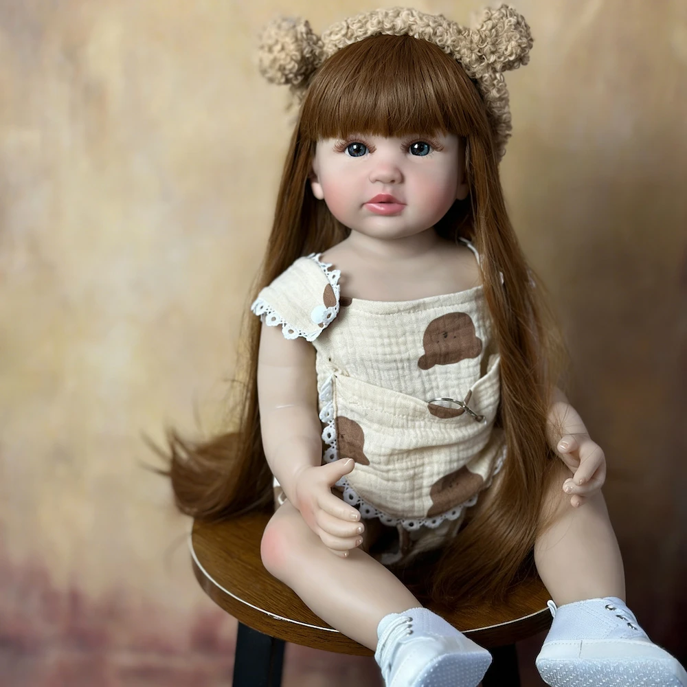 BZDOLL Realistic Lifelike 55 CM 22 Inch Reborn Baby Girl Doll Toy Full Vinyl Body Brown Long Hair Princess Toddler Bebe
BZDOLL Realistic Lifelike 55 CM 22 Inch Reborn Baby Girl Doll Toy Full Vinyl Body Brown Long Hair Princess Toddler Bebe
