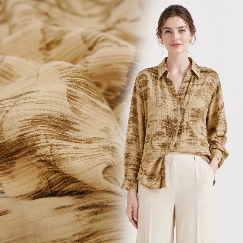 Retro Artistic Style Brown-toned ink-printed pleated textured fabric shirt, Hanfu, cheongsam, pantsdiyFabricA
Retro Artistic Style Brown-toned ink-printed pleated textured fabric shirt, Hanfu, cheongsam, pantsdiyFabricA