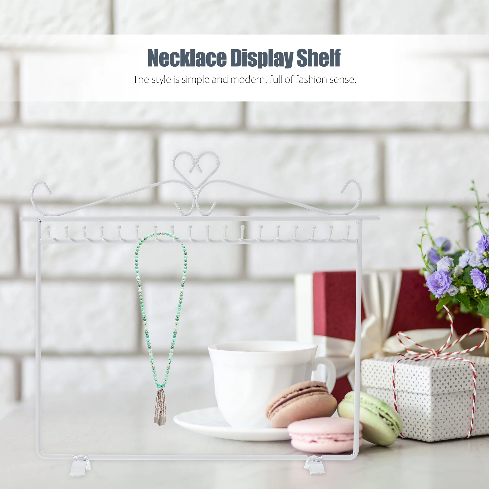 Iron Craft Necklace Display Rack Multi-Slot Jewelry Holder Desktop Stand Decorative Organizer For Home Shop Use Smooth Edges No 
Iron Craft Necklace Display Rack Multi-Slot Jewelry Holder Desktop Stand Decorative Organizer For Home Shop Use Smooth Edges No