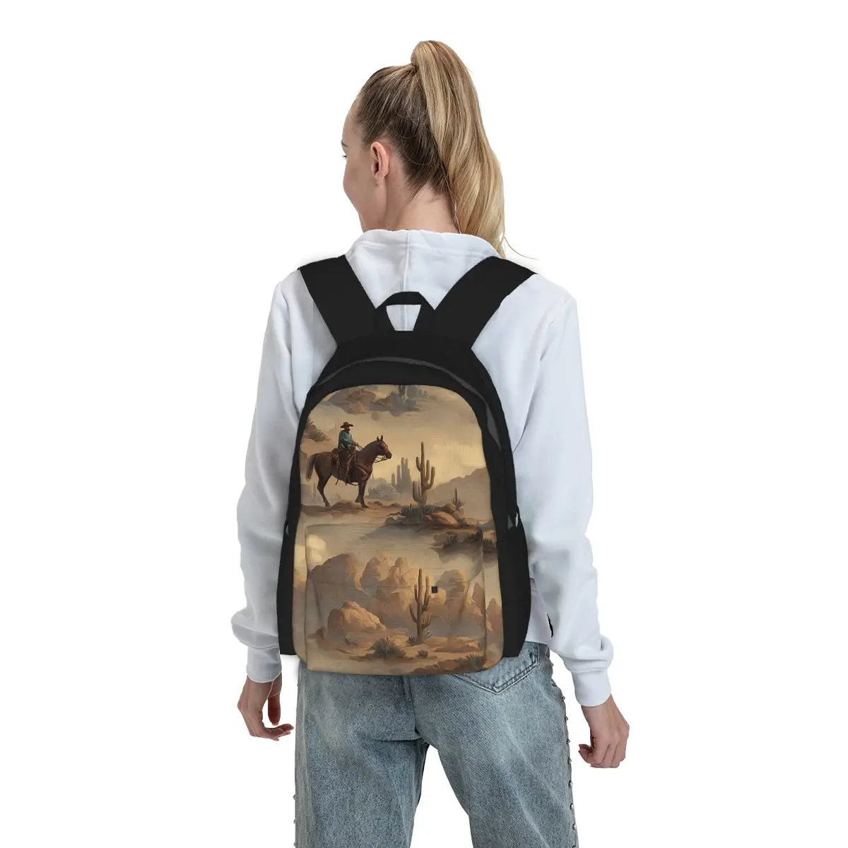 Cowboy In Desert Western Landscape Pattern Backpack Student BookBag Kids School Bag Laptop Shoulder Bags for Men Women
Cowboy In Desert Western Landscape Pattern Backpack Student BookBag Kids School Bag Laptop Shoulder Bags for Men Women