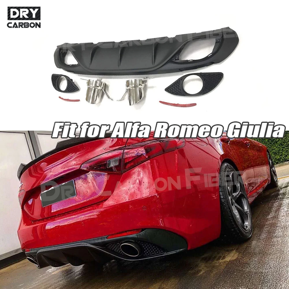for Alfa Romeo Giulia 2017 2018 Standard Sport Style Rear Diffuser Car Rear Bumper Lip Diffuser Spoiler with Exhaust Tips Trims
for Alfa Romeo Giulia 2017 2018 Standard Sport Style Rear Diffuser Car Rear Bumper Lip Diffuser Spoiler with Exhaust Tips Trims