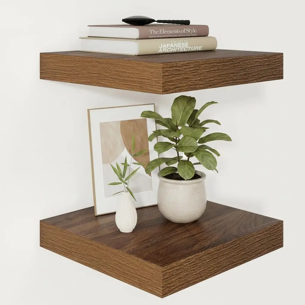 Wide Floating Shelves for Wall 12 Inch Deep 12"X 12" X 2" 2 Inch Thick Wall Shelf Set of 2 Walnut Rustic
Wide Floating Shelves for Wall 12 Inch Deep 12"X 12" X 2" 2 Inch Thick Wall Shelf Set of 2 Walnut Rustic