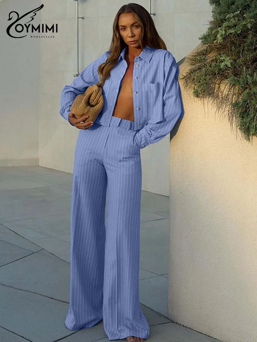 Oymimi Elegant Blue Print 2 Pieces Set For Woman Fashion Cotton Long Sleeve Button Shirts And High Waist Straight Trousers Sets
Oymimi Elegant Blue Print 2 Pieces Set For Woman Fashion Cotton Long Sleeve Button Shirts And High Waist Straight Trousers Sets