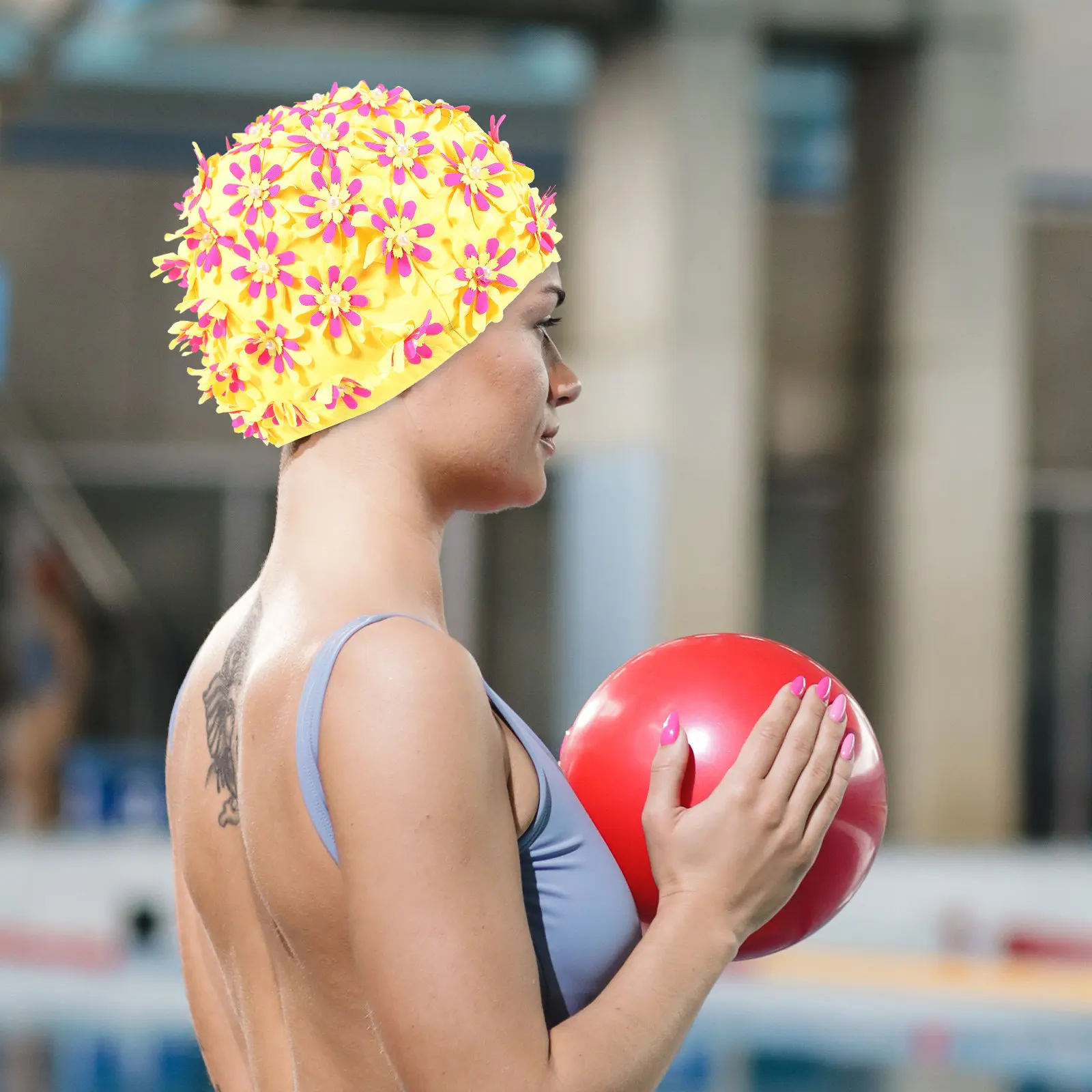 Шапочка для плавания женская, с цветочным узором, из ткани брокад, эластичная, для защиты волос, для взрослых, многоразовая, для купания
Шапочка для плавания женская, с цветочным узором, из ткани брокад, эластичная, для защиты волос, для взрослых, многоразовая, для купания