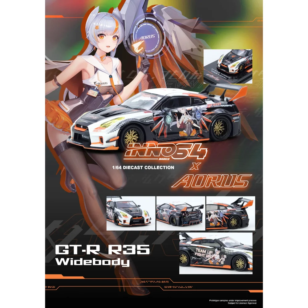PreSale INNO 1/64 Diecast Model Car GT-R R35 WIDEBODY AORUS X High Performance Limited Edition Gift for Boys Adults
PreSale INNO 1/64 Diecast Model Car GT-R R35 WIDEBODY AORUS X High Performance Limited Edition Gift for Boys Adults