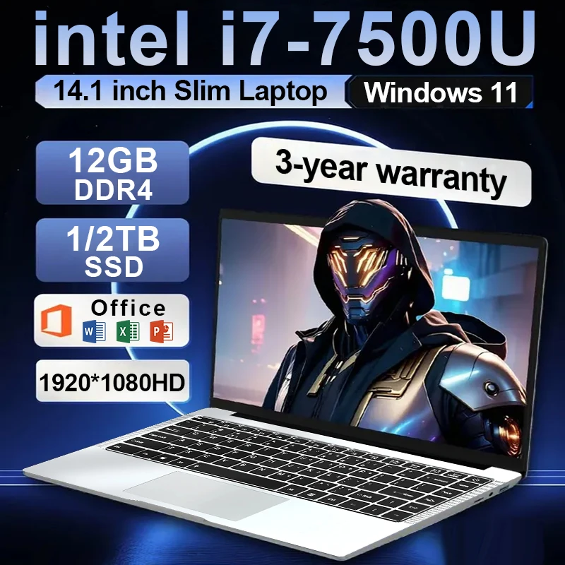 14.1 inch Laptops Intel Core i7 7500U Windows 11 Gaming Laptop Computers 12GB DDR4 512GB 1TB SSD Portable Office Notebook PC
14.1 inch Laptops Intel Core i7 7500U Windows 11 Gaming Laptop Computers 12GB DDR4 512GB 1TB SSD Portable Office Notebook PC