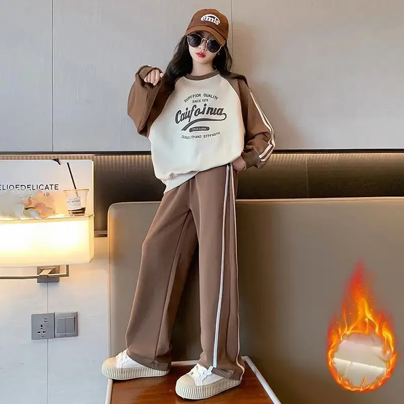 Winter teen Girls clothes Tracksuit set Fleece Thick Warm Sweatshirt+pants 2pcs Children Clothing Suit School Casual Sportswear
Winter teen Girls clothes Tracksuit set Fleece Thick Warm Sweatshirt+pants 2pcs Children Clothing Suit School Casual Sportswear