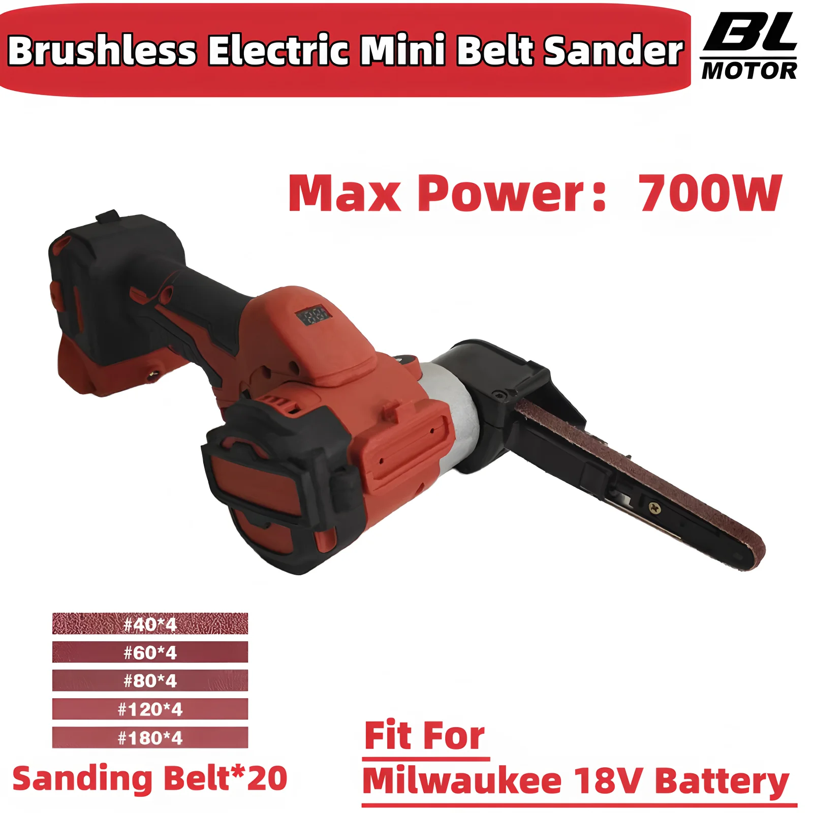For Milwaukee 18V Battery Brushless Electric Mini Belt Sander 700W Angle Grinder Cordless Sander Polisher With 20 Sanding Belts
For Milwaukee 18V Battery Brushless Electric Mini Belt Sander 700W Angle Grinder Cordless Sander Polisher With 20 Sanding Belts