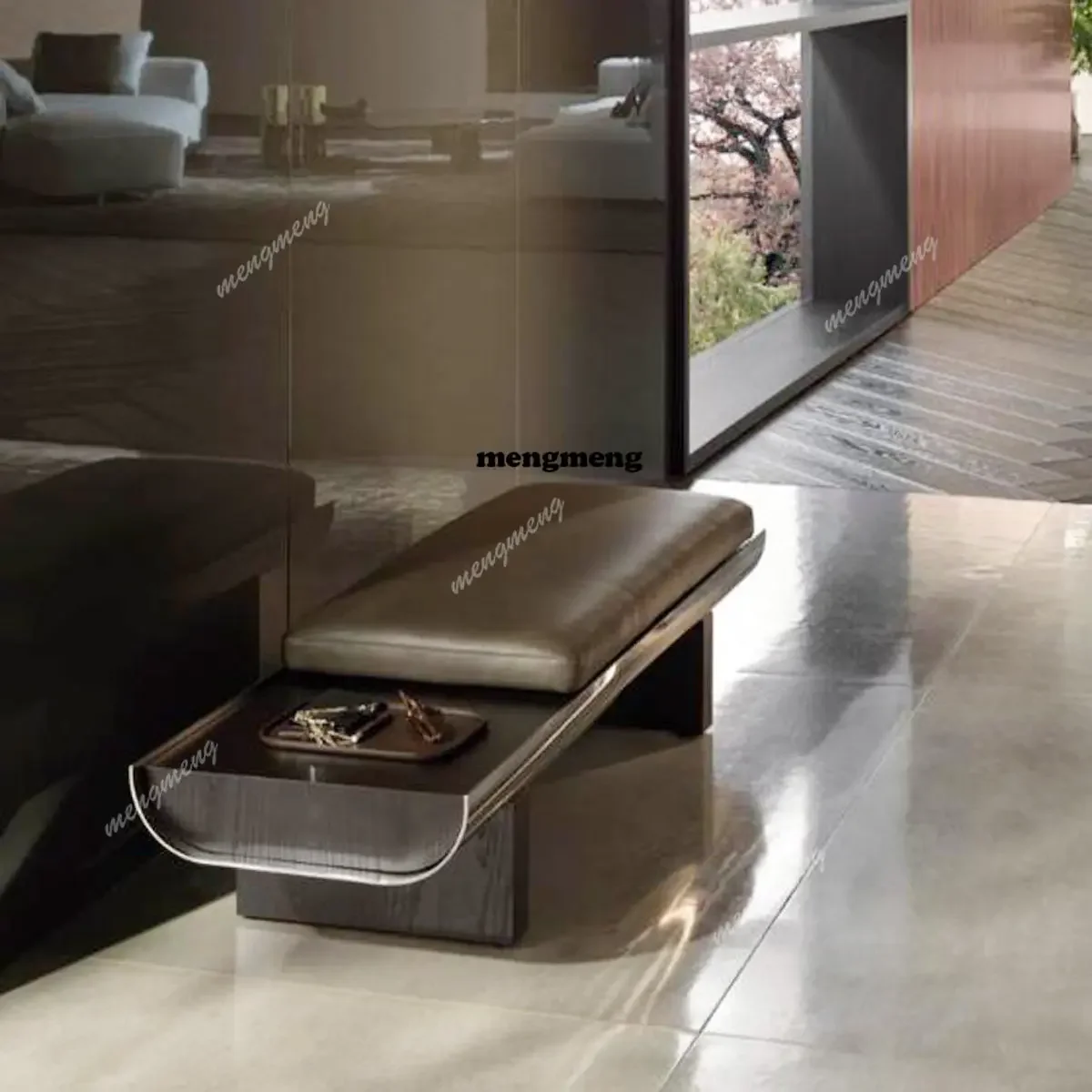 Hot sales Modern Italian minimalist light luxury stainless steel bench bedroom bedside stool sofa chair
Hot sales Modern Italian minimalist light luxury stainless steel bench bedroom bedside stool sofa chair