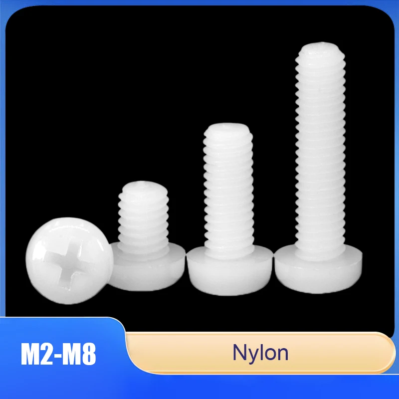M2-M8 Phillips Pan Head Nylon Screws, Metric Machine Screws, Plastic Pan Head Screws & Bolts (M2.5, M3, M4, M5, M6 Included)
M2-M8 Phillips Pan Head Nylon Screws, Metric Machine Screws, Plastic Pan Head Screws & Bolts (M2.5, M3, M4, M5, M6 Included)
