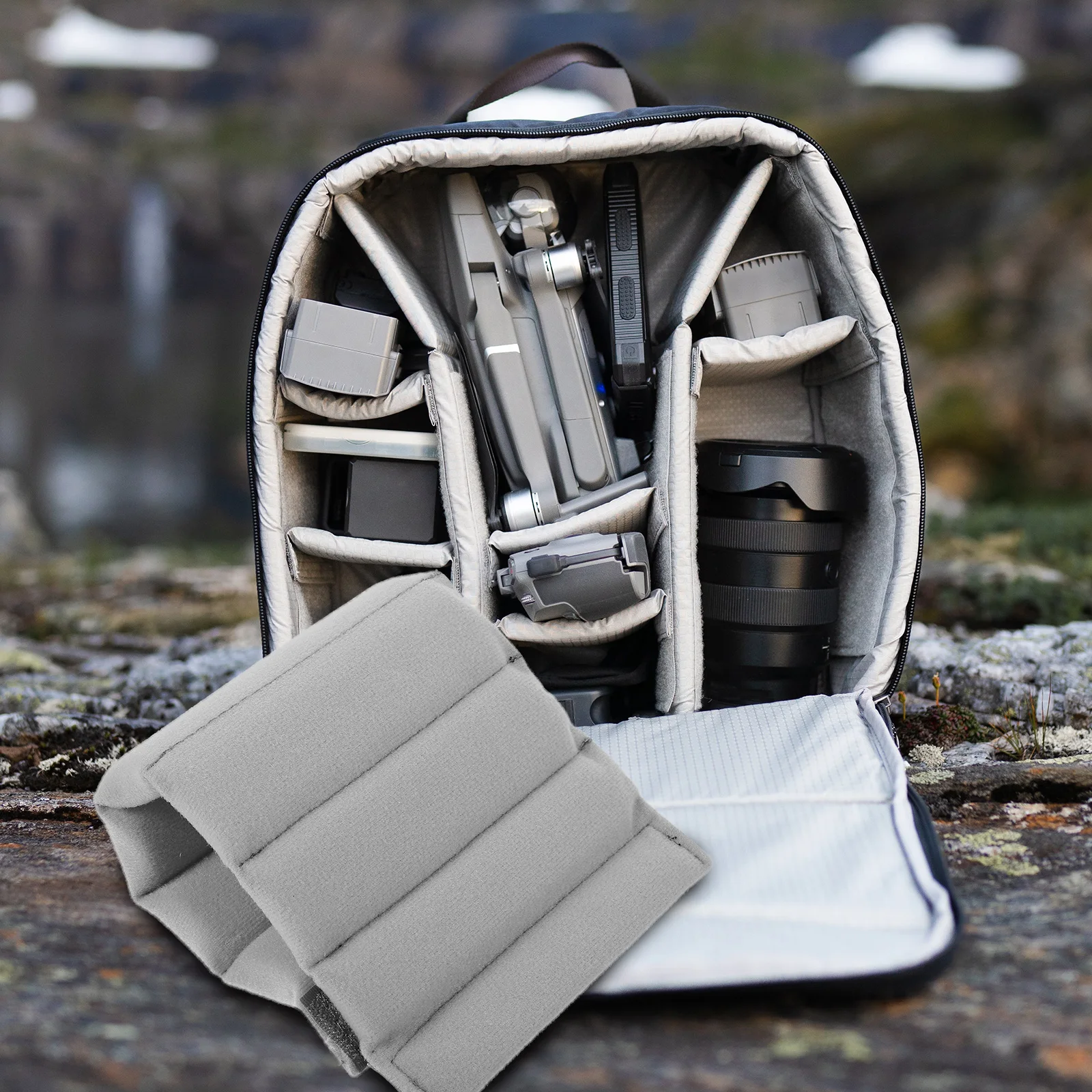 2Pcs Gray Suede Camera Bag Dividers Insert Universal Partition Kit for Backpack Compartments Organizer Practical Photo Divider
2Pcs Gray Suede Camera Bag Dividers Insert Universal Partition Kit for Backpack Compartments Organizer Practical Photo Divider
