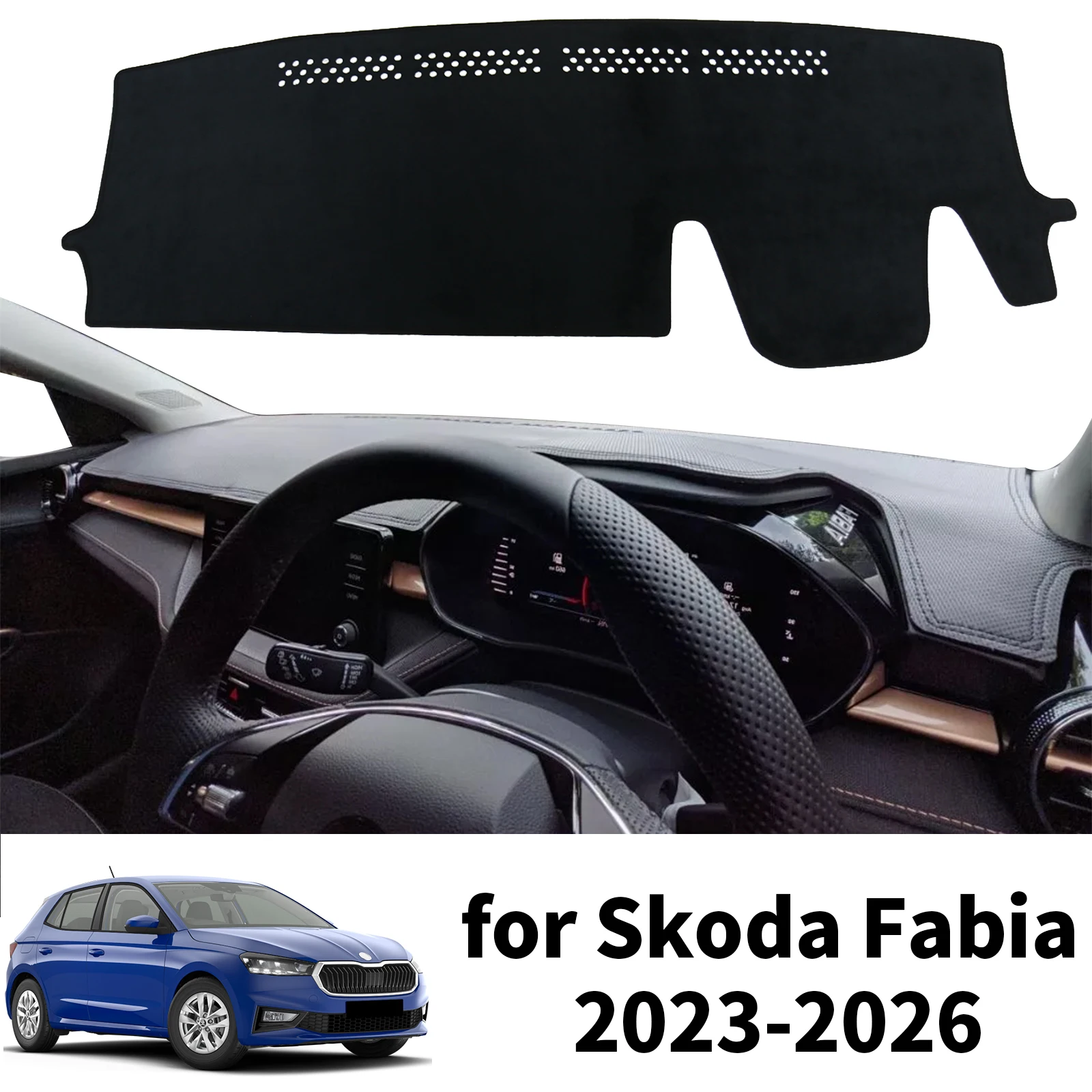 Подходит для Skoda Fabia 2023-2026 Dashmat, чехол для приборной панели, защитный ковер, автомобильные аксессуары, солнцезащитный козырек DashMat 
Подходит для Skoda Fabia 2023-2026 Dashmat, чехол для приборной панели, защитный ковер, автомобильные аксессуары, солнцезащитный козырек DashMat