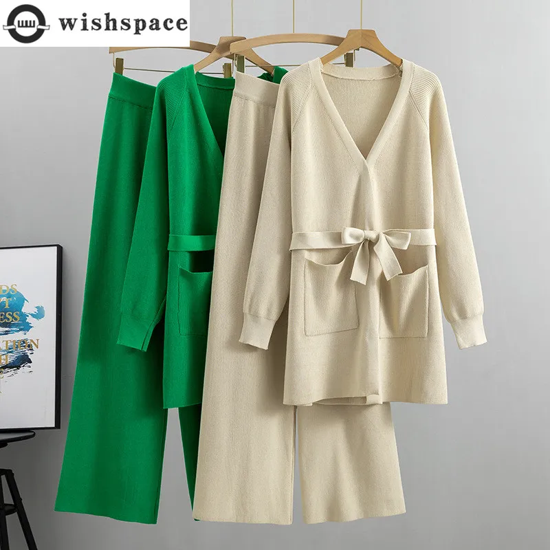 Wide Leg Pants Knitted Cardigan Jacket Two-piece Set for Women's Autumn and Winter Loose Fashion Women's Suit
Wide Leg Pants Knitted Cardigan Jacket Two-piece Set for Women's Autumn and Winter Loose Fashion Women's Suit