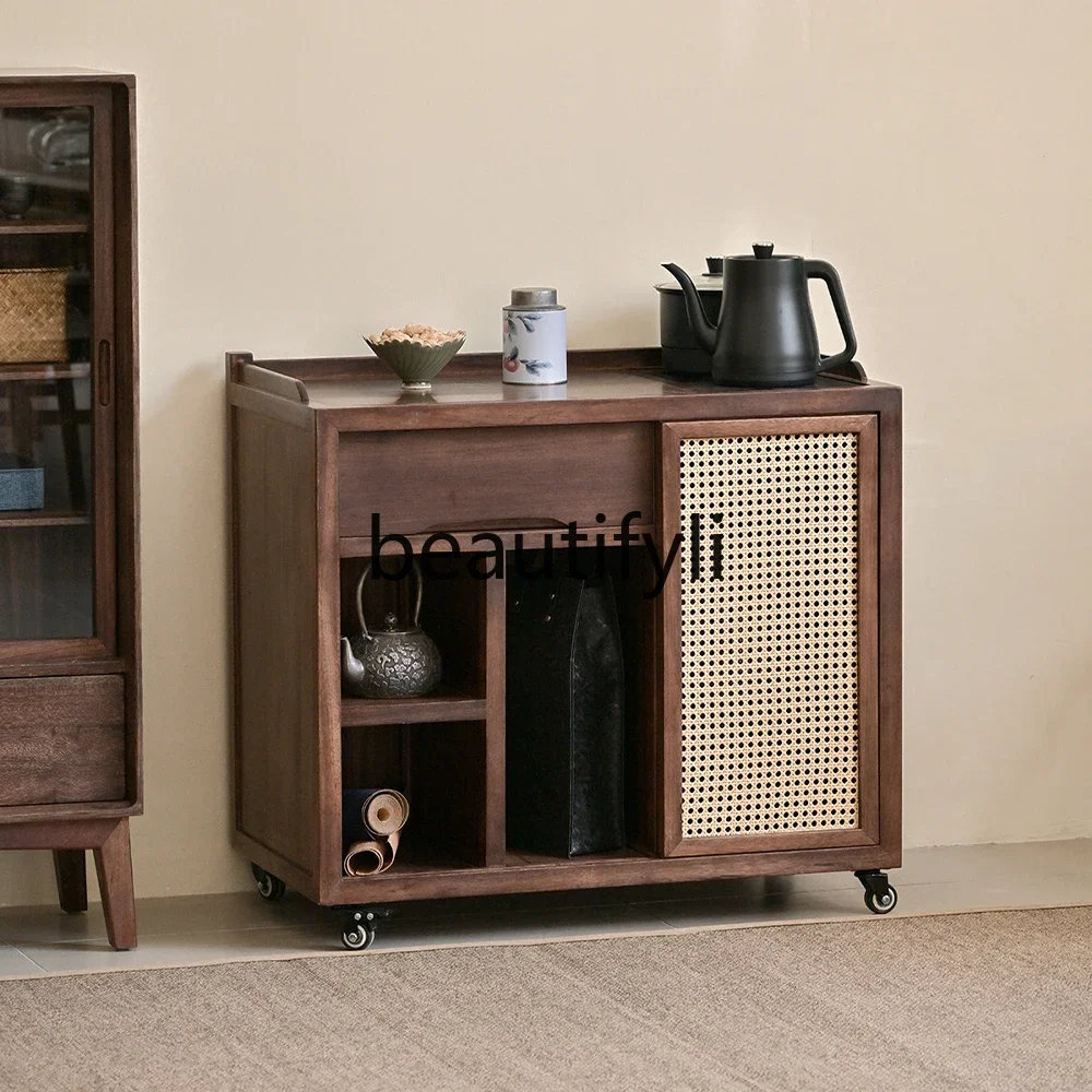 Black walnut color tea cabinet New Chinese style tea making integrated small tea table Rattan dining side cabinet Balcony0746
Black walnut color tea cabinet New Chinese style tea making integrated small tea table Rattan dining side cabinet Balcony0746