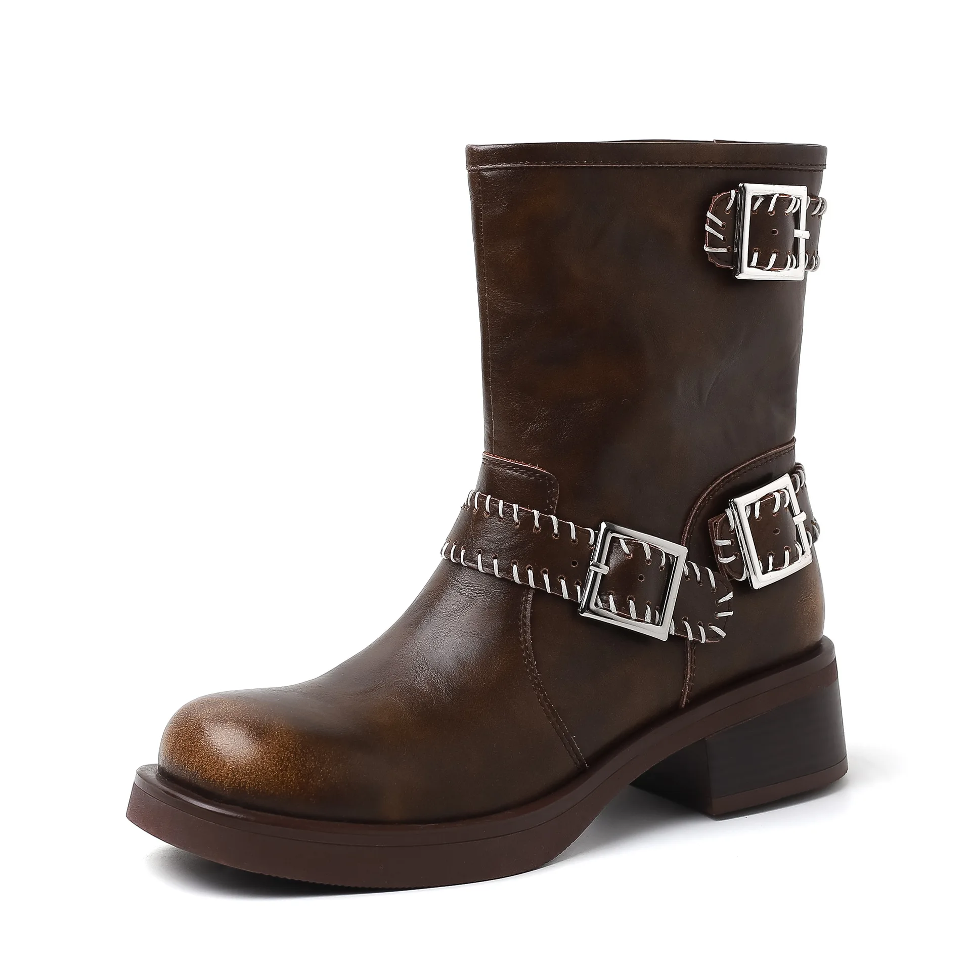 Designer Vintage Women Ankle Boots Fashion Belt Buckle Short Booties Ladies Concise Thick Heels Botas De Mujer
Designer Vintage Women Ankle Boots Fashion Belt Buckle Short Booties Ladies Concise Thick Heels Botas De Mujer