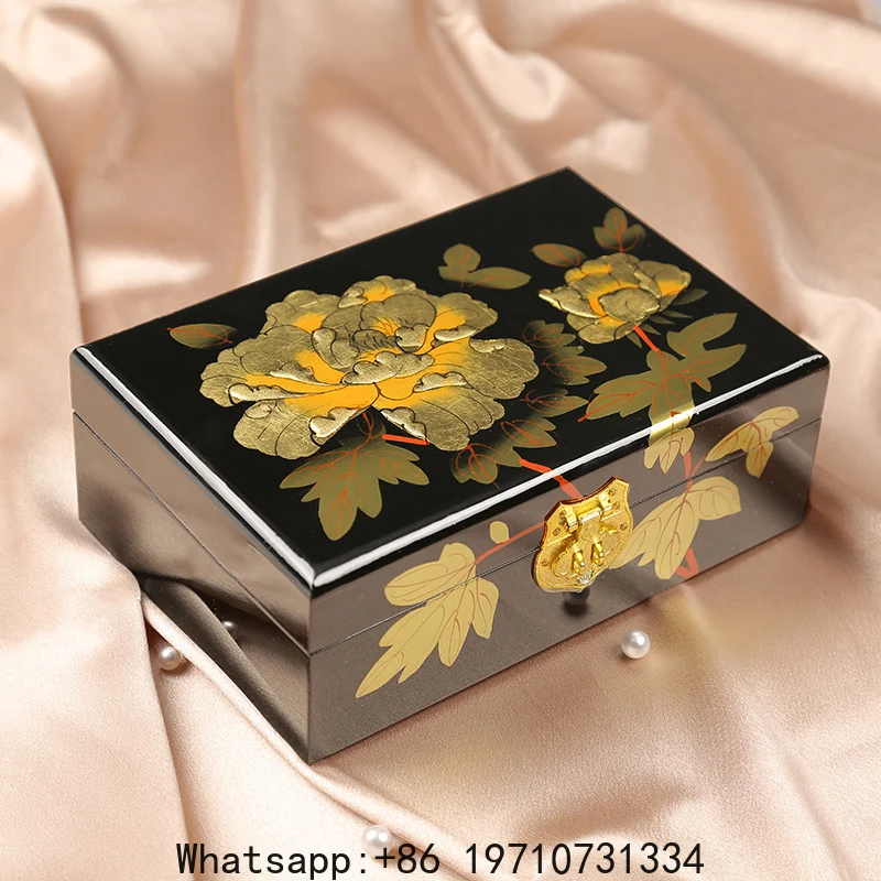 Pingyao Lacquer Jewelry Box Chinese Elegant Handcrafted Storage Case for Accessories
Pingyao Lacquer Jewelry Box Chinese Elegant Handcrafted Storage Case for Accessories